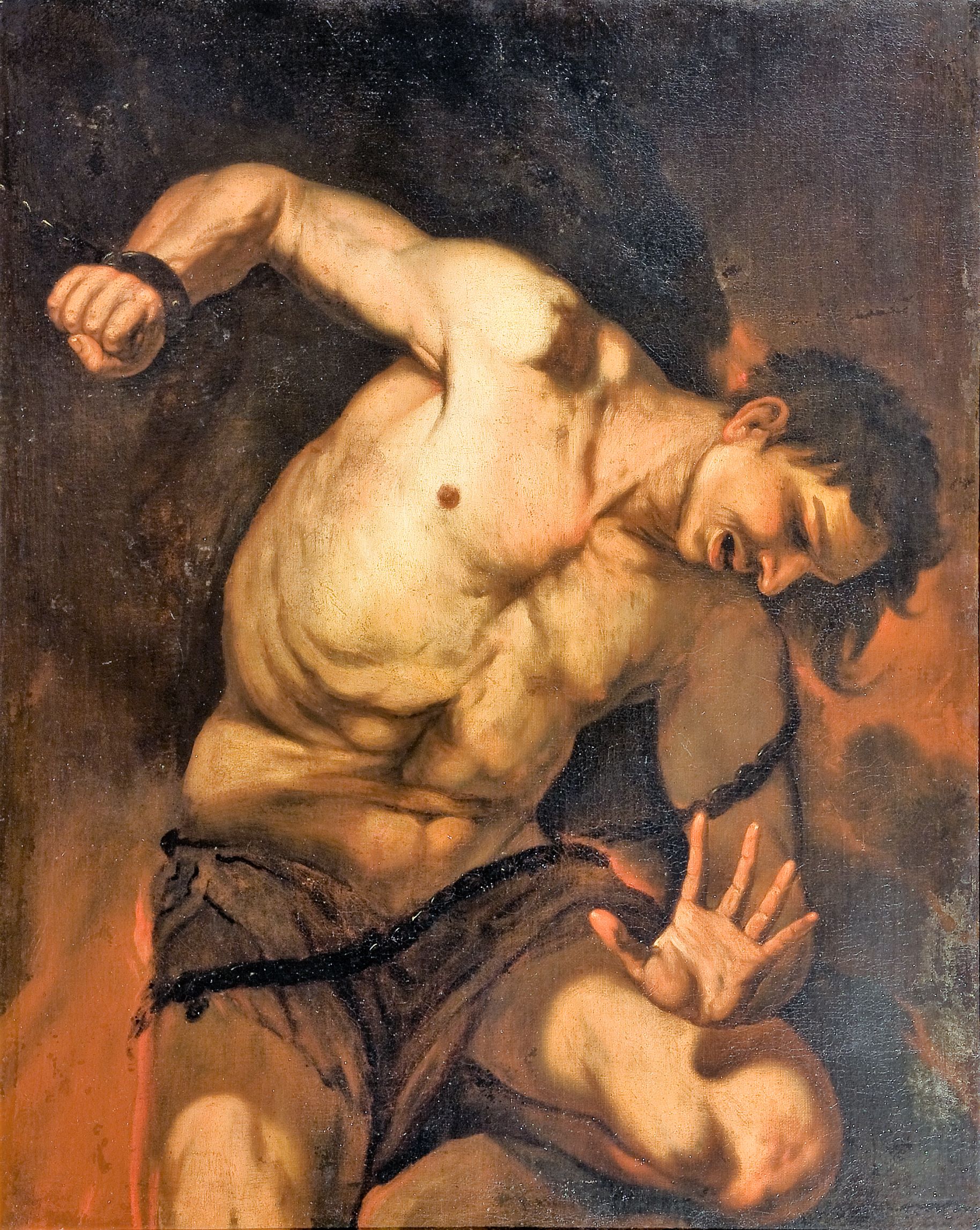 Prometeo incatenato (dipinto, opera isolata) di Giordano Luca (bottega) - ambito napoletano (seconda metà XVII)