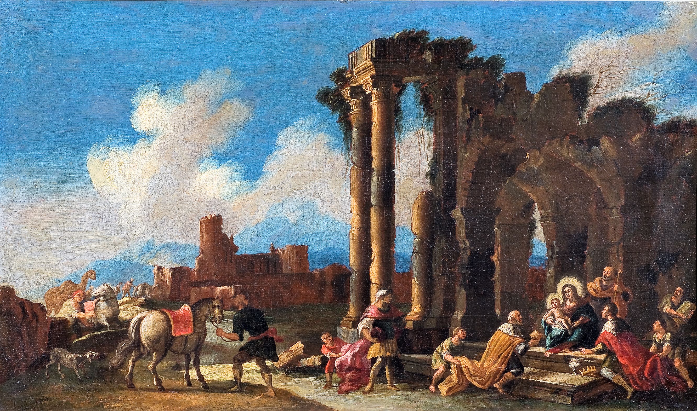 Capriccio architettonico con l’Adorazione dei magi (dipinto, ciclo) di Viso Nicola (attribuito) (primo quarto XVIII)