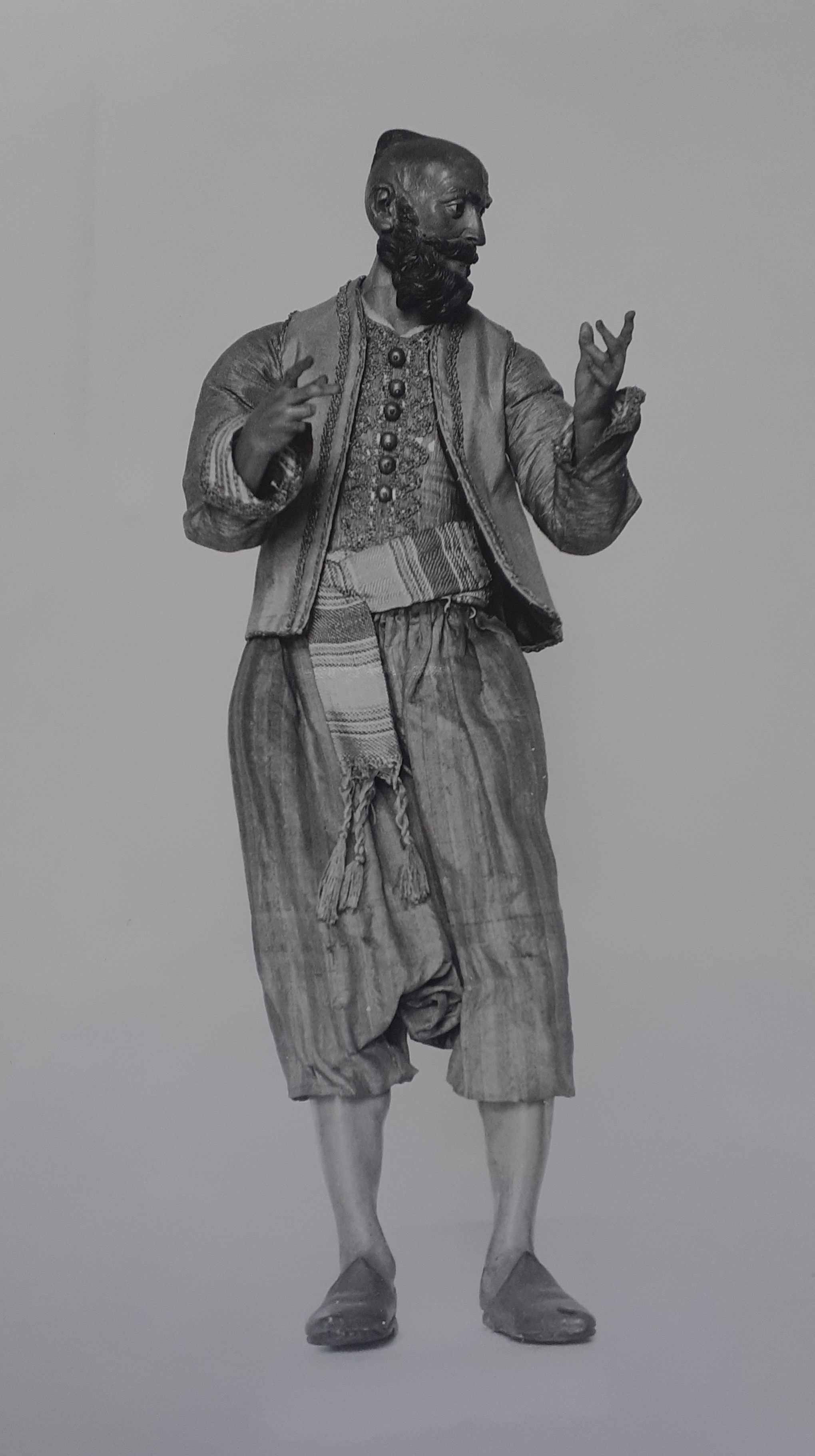 Scultura presepiale raffigurante "orientale" (statuetta di presepio) di Di Franco Salvatore (attribuito) - produzione napoletana (XVIII sec)