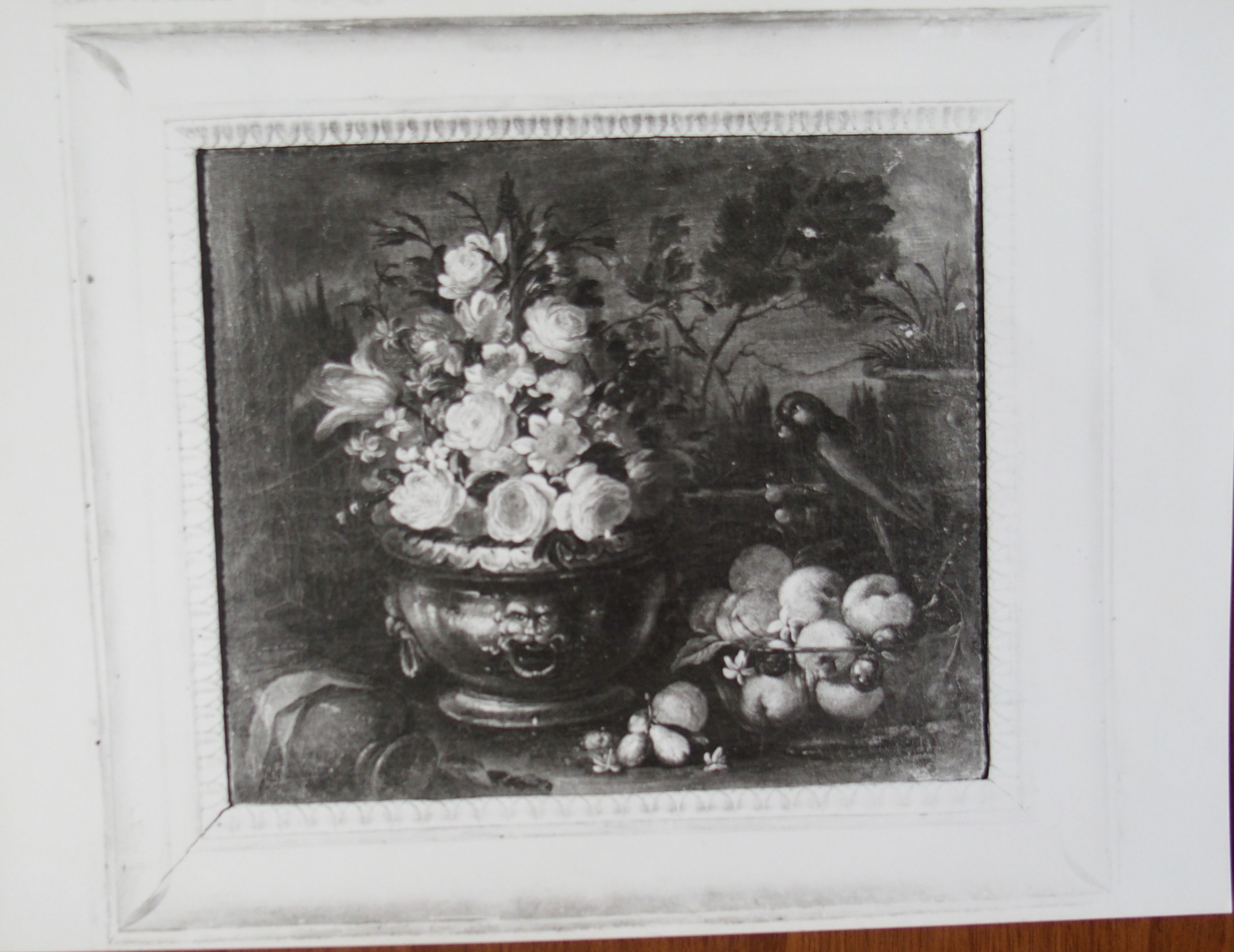 Dipinto raffigurante: "Fontana con vaso e fiori" (dipinto) di Nani Giacomo (attribuito) (XVIII Secolo)