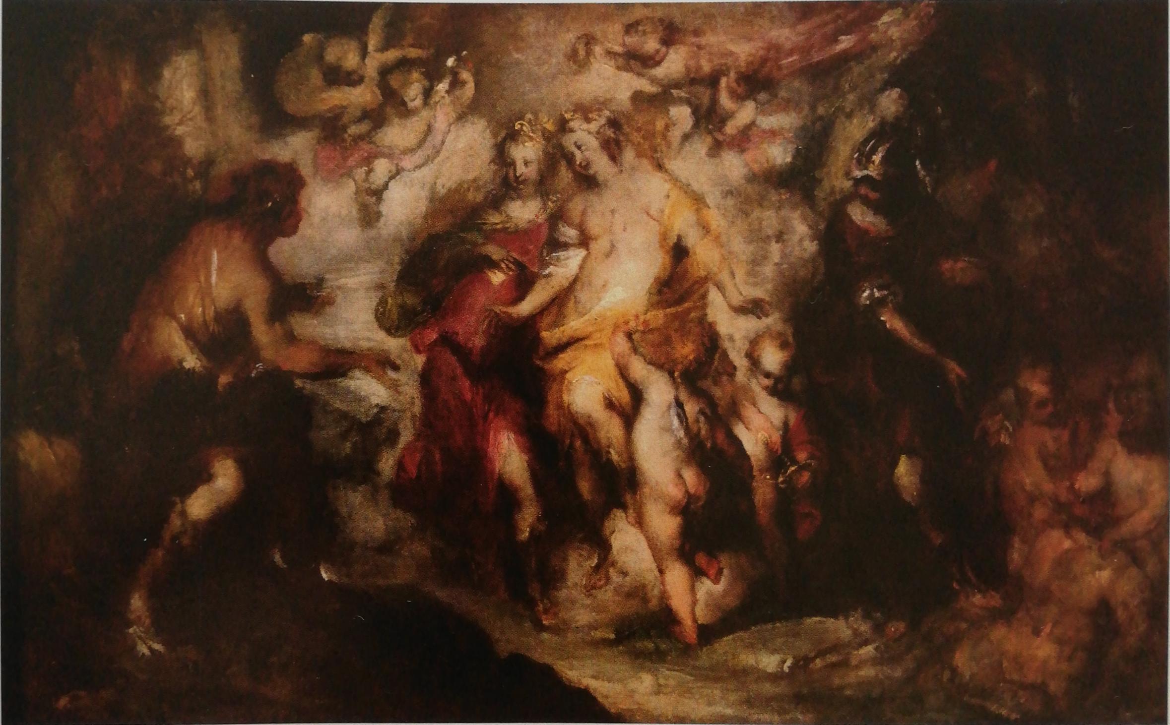 Giudizio di Paride, giudizio di Paride (dipinto, opera isolata) di Giovanni Paolo Cervetto (attribuito) (secondo quarto XVII)