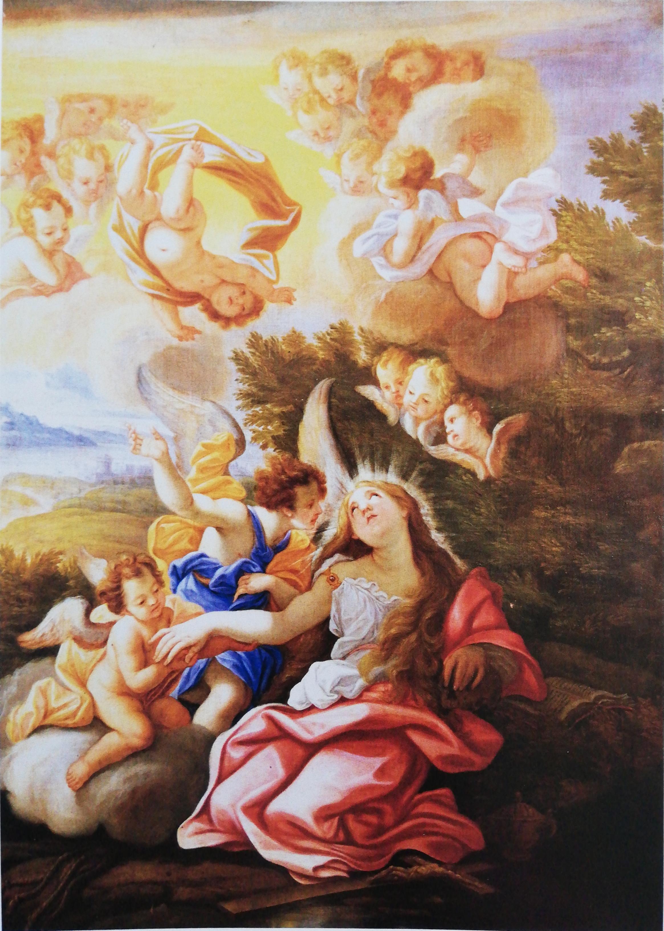 La Maddalena assistita dagli angeli, estasi di Santa Maria Maddalena (dipinto, opera isolata) di Gaulli Giovanni Battista detto Baciccio (seconda metà XVII)