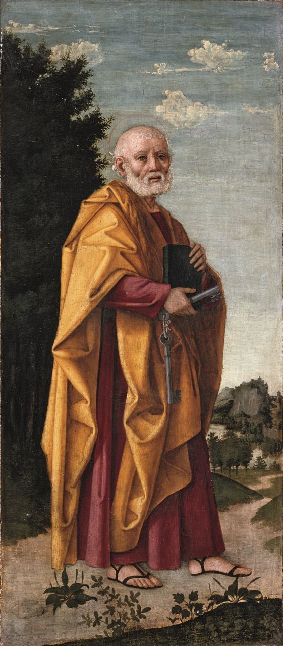 San Pietro in un paesaggio, San Pietro (dipinto, opera isolata) di Dai Libri Girolamo (XVI)