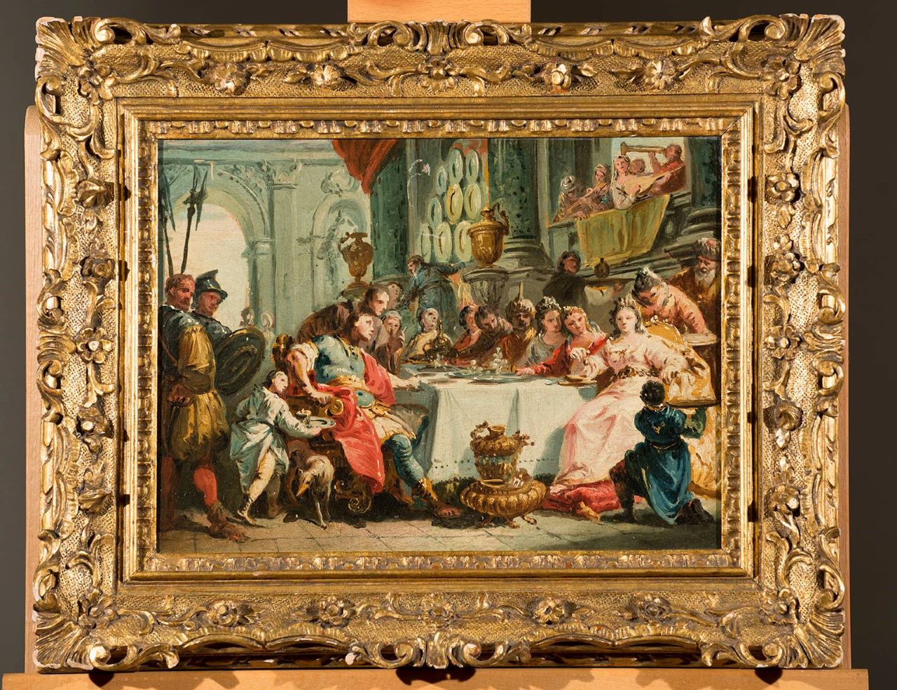 Convito di Cleopatra, soggetto storico (dipinto, opera isolata) di Fontebasso Francesco (XVIII)