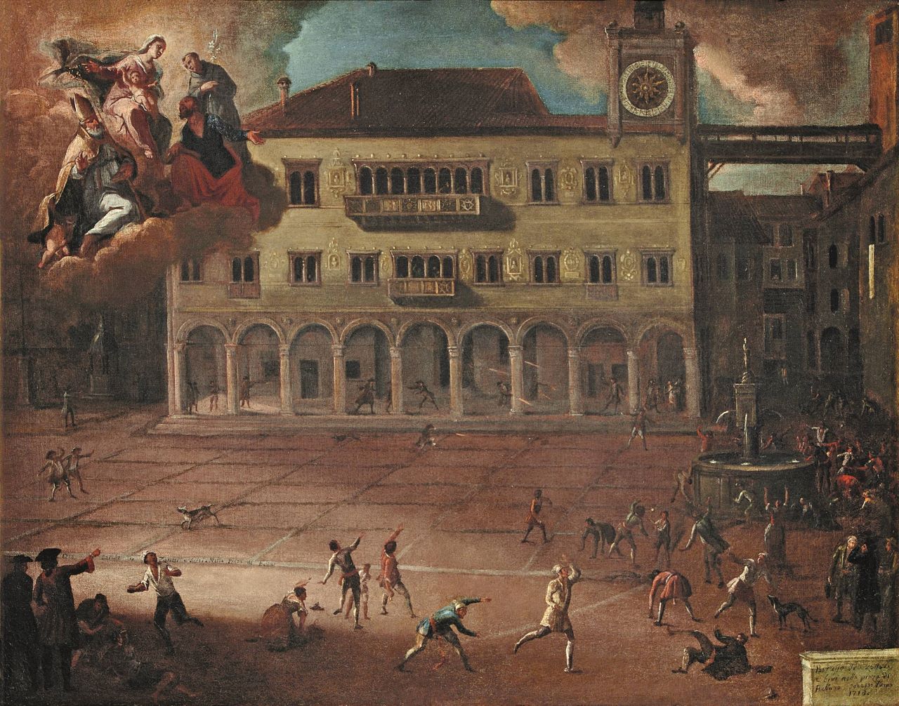 Baruffa tra zatteri e biri, scena civile (dipinto, opera isolata) di Brancaleoni Pietro, Lazzarini Antonio (XVIII)