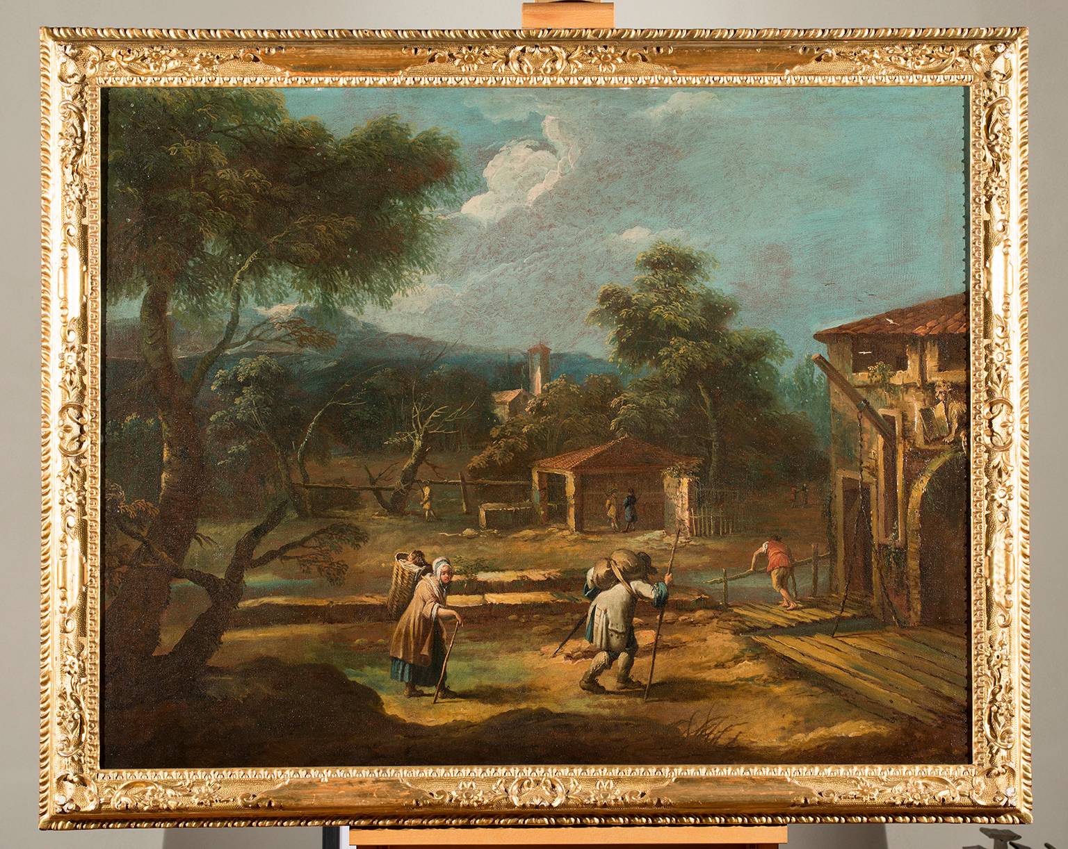 Paesaggio con viandanti, paesaggio (dipinto, opera isolata) di Diziani Antonio (XVIII)
