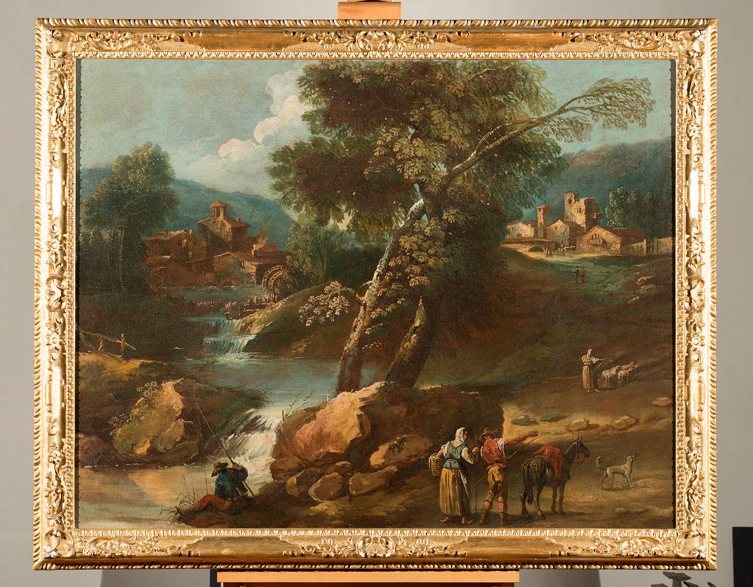 Paesaggio con cascata, paesaggio (dipinto, opera isolata) di Diziani Antonio (XVIII)