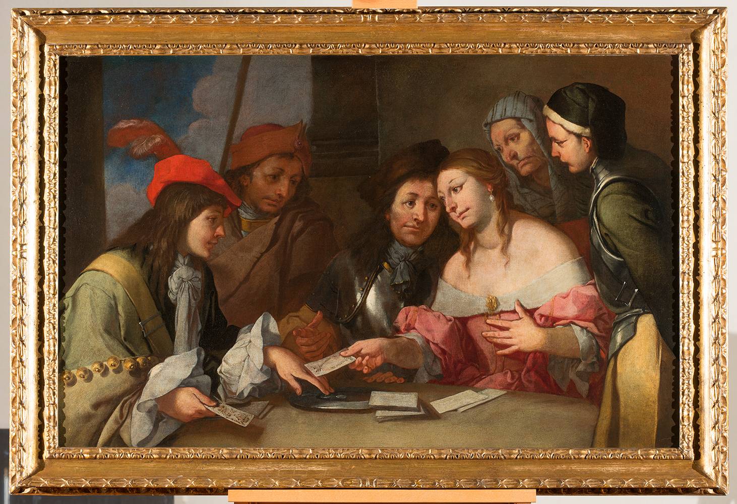 Giocatori di carte, scena di genere (dipinto, opera isolata) di Carpioni Giulio (XVII)
