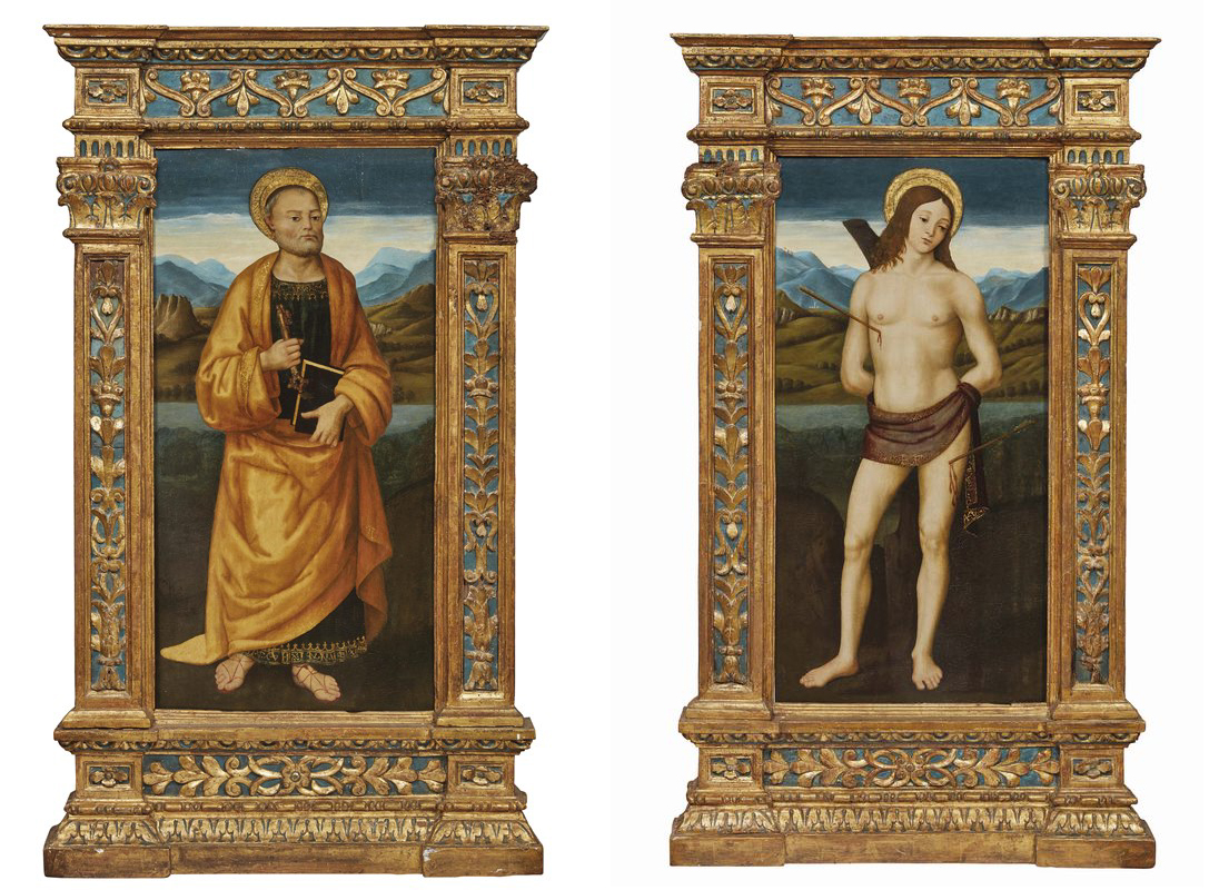 Santi Sebastiano e Pietro (dipinto, coppia) di Rimpatta, Antonio (inizio XVI)