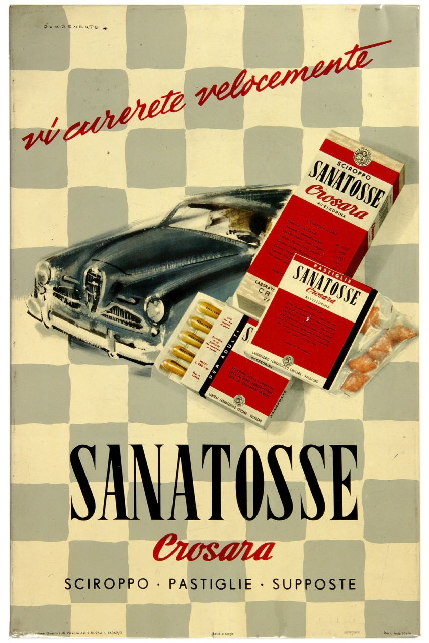 automobile e scatole di medicinali (tabella) di Ruzzenente Tolmino (XX)