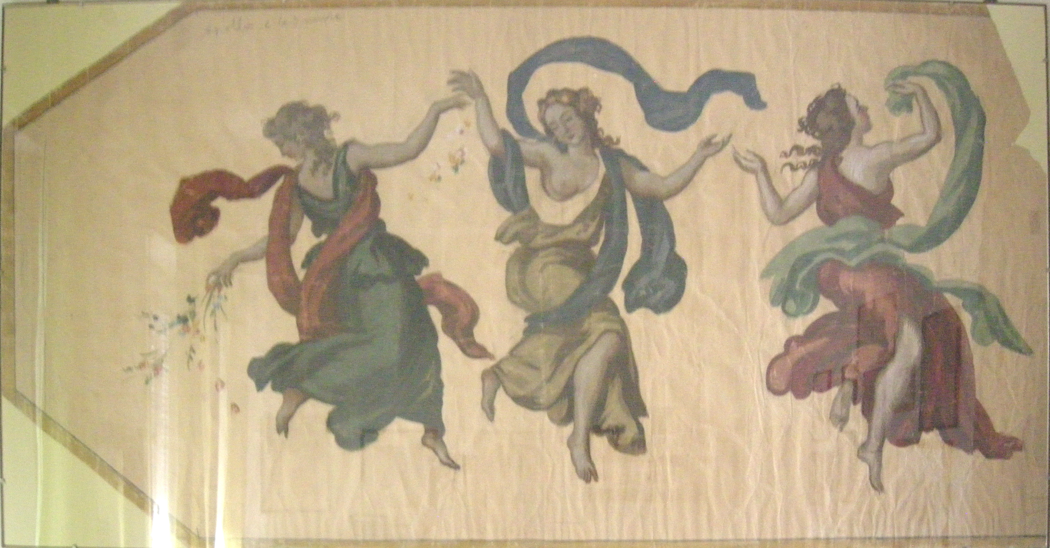 Muse danzanti (dipinto, frammento) di Bianchi Alberto (inizio sec. XX)
