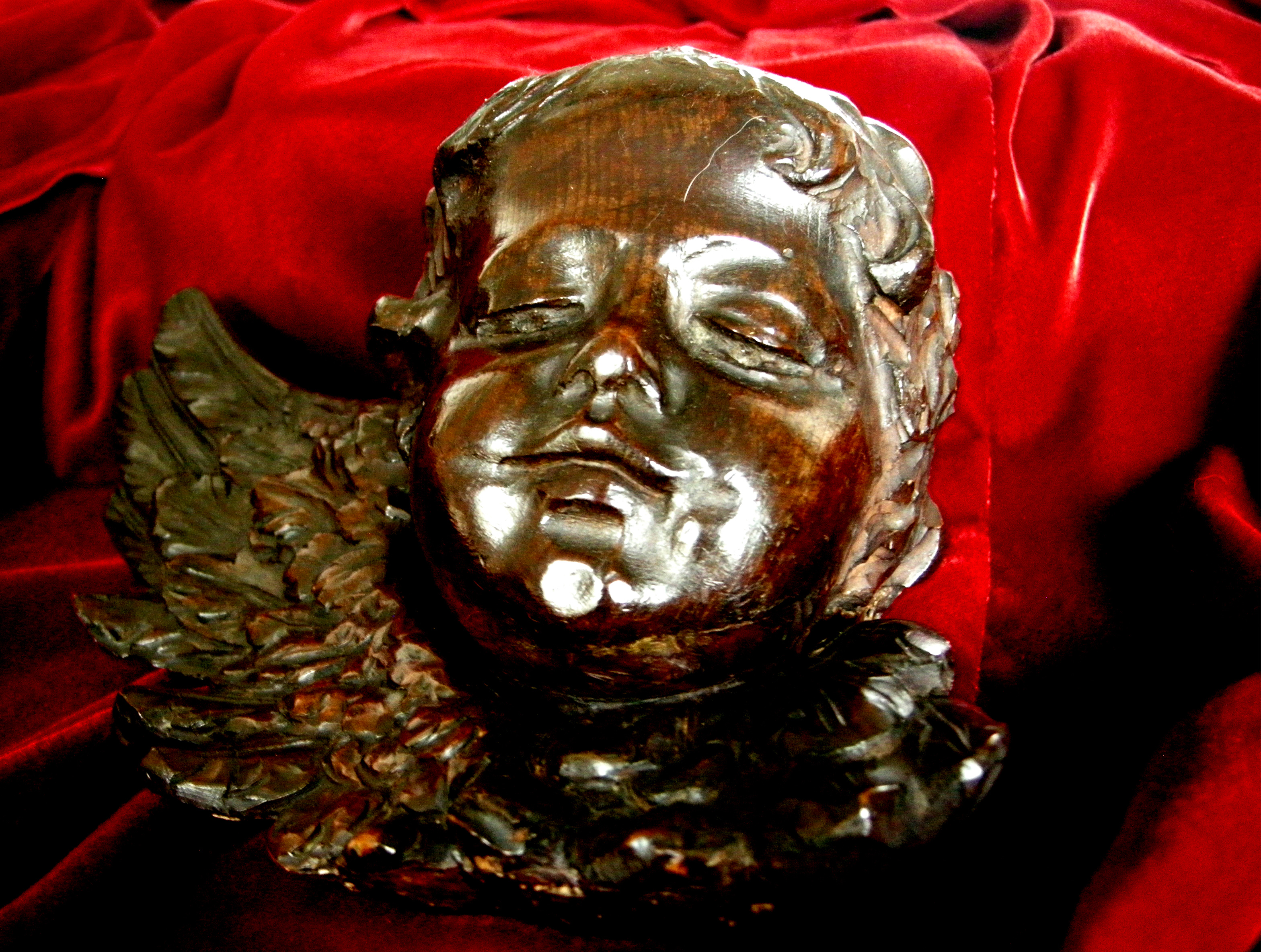 testa d'angelo (scultura) - ambito italiano (seconda metà sec. XVII)