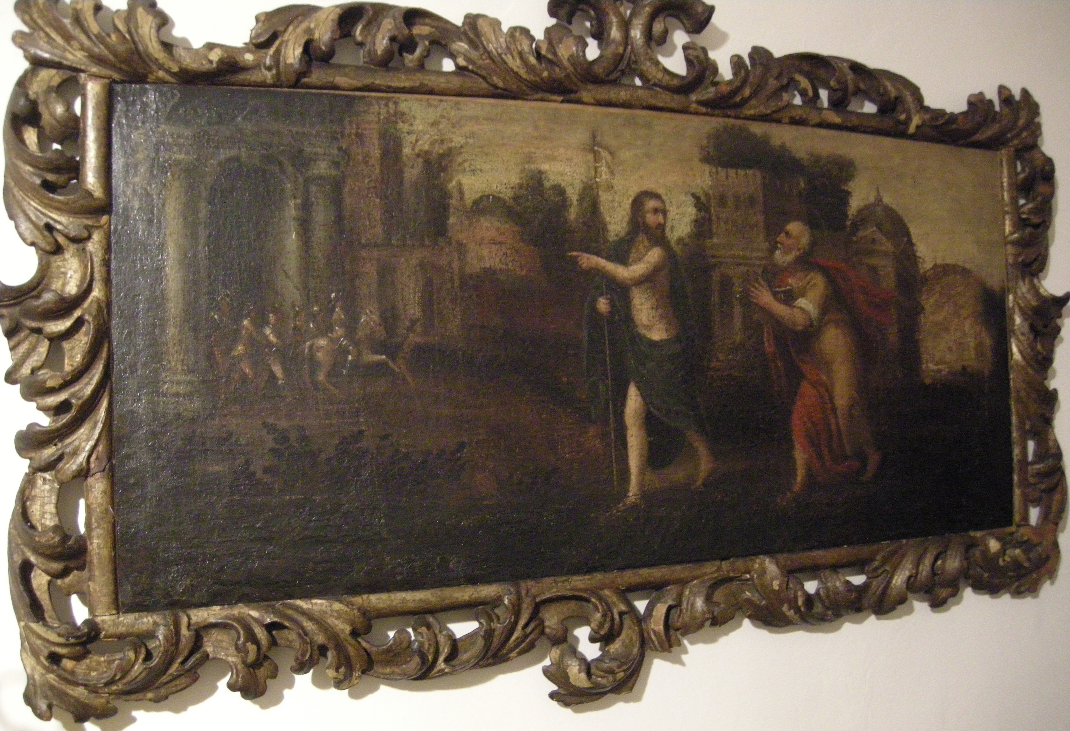 Cristo appare a San Pietro alle porte di Roma (dipinto, opera isolata) - ambito emiliano (metà/ metà sec. XVI/ XVII)