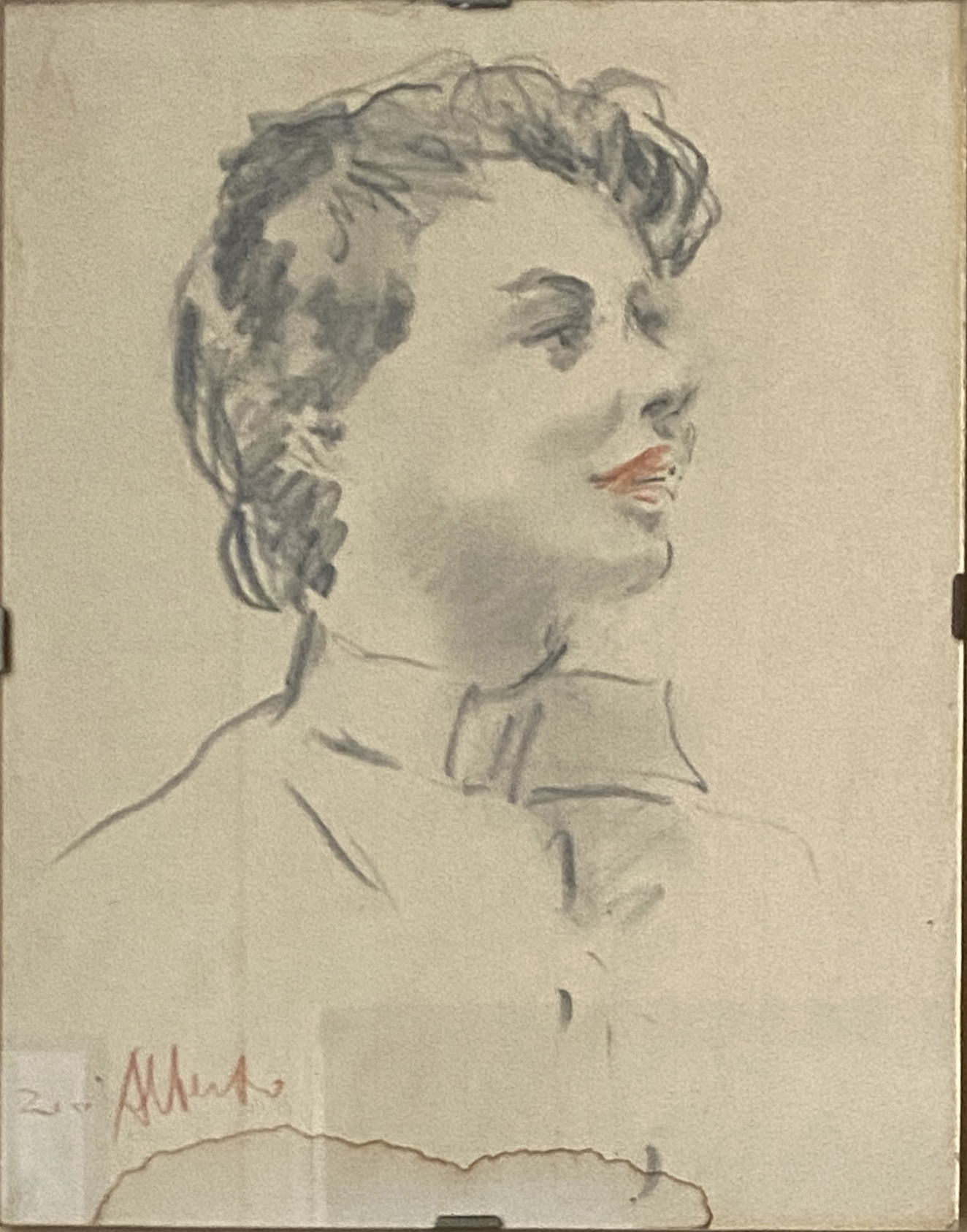 Ritratto di Carla Baggi (dipinto, pendant) di Bianchi Alberto (anni cinquanta sec. XX)
