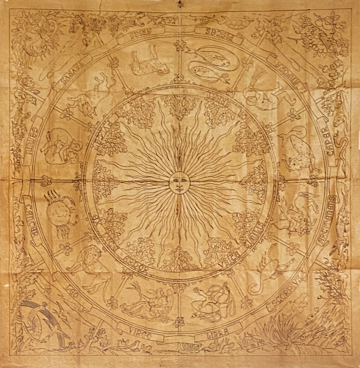 Cartamodello per la coperta del sole (cartamodello) di Mancini Mariano (fine sec. XIX)