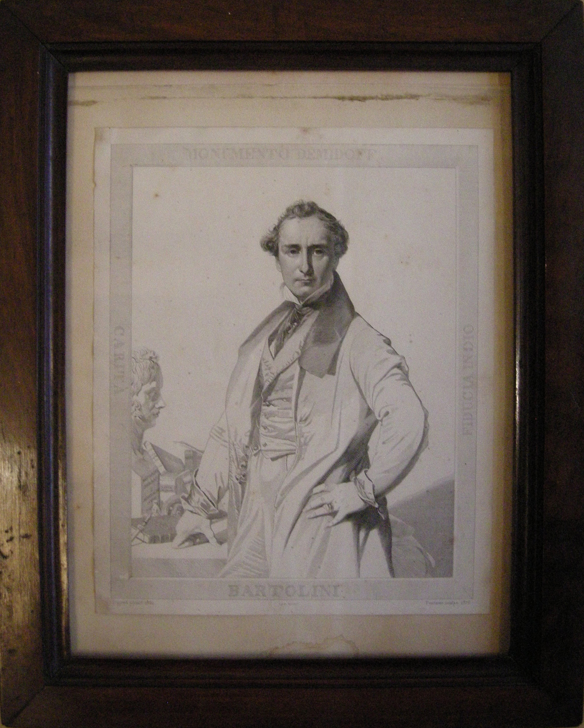 Ritratto di Lorenzo Bartolini (stampa) di Ingres Jean Auguste Dominique, Fournier Félicie (anni trenta XIX)