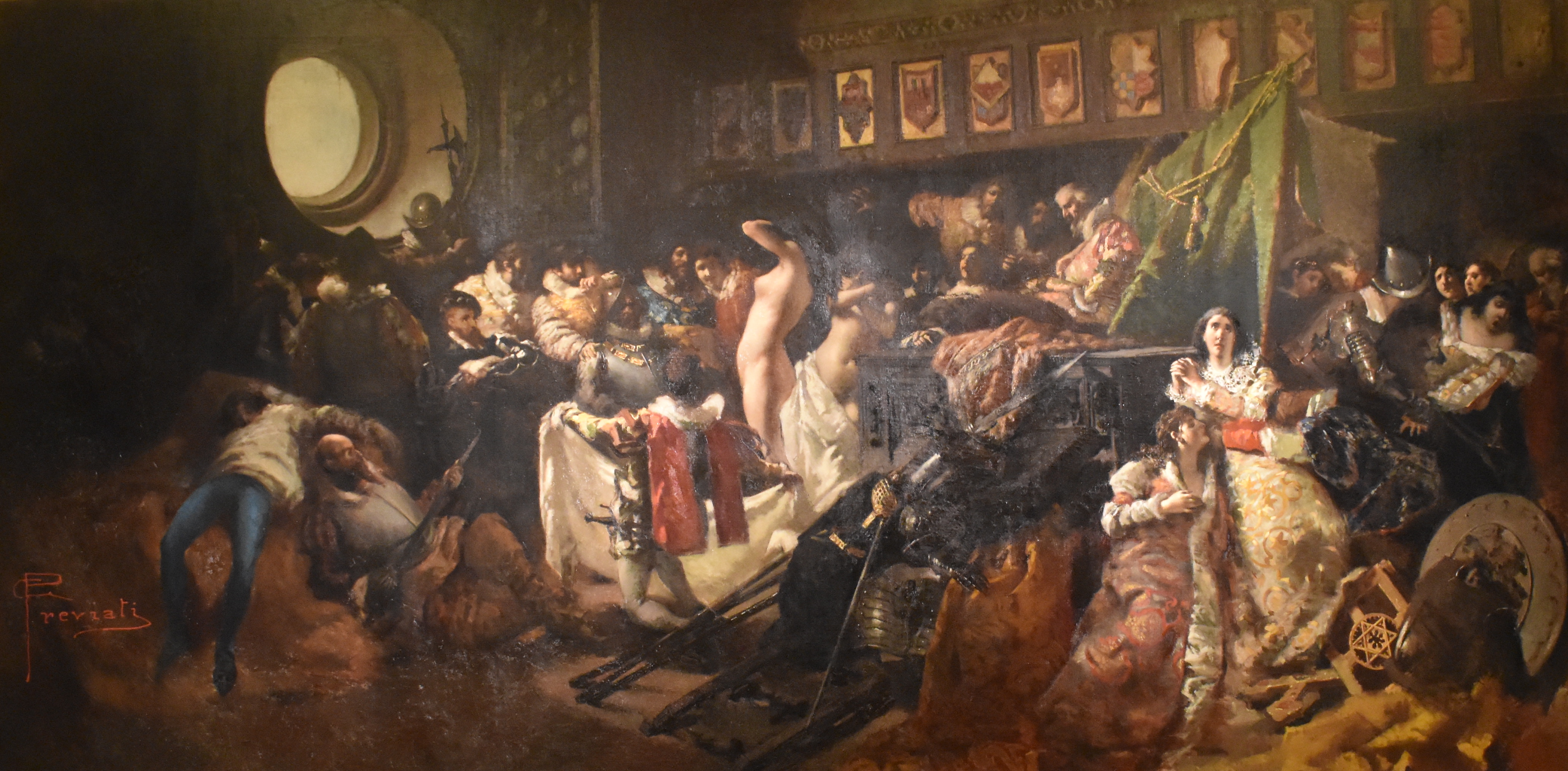 Il sacco di Capua, Prede belliche, Il sacco di Capua (dipinto, opera isolata) di Previati Gaetano, Maldarelli Ernesto (XIX)