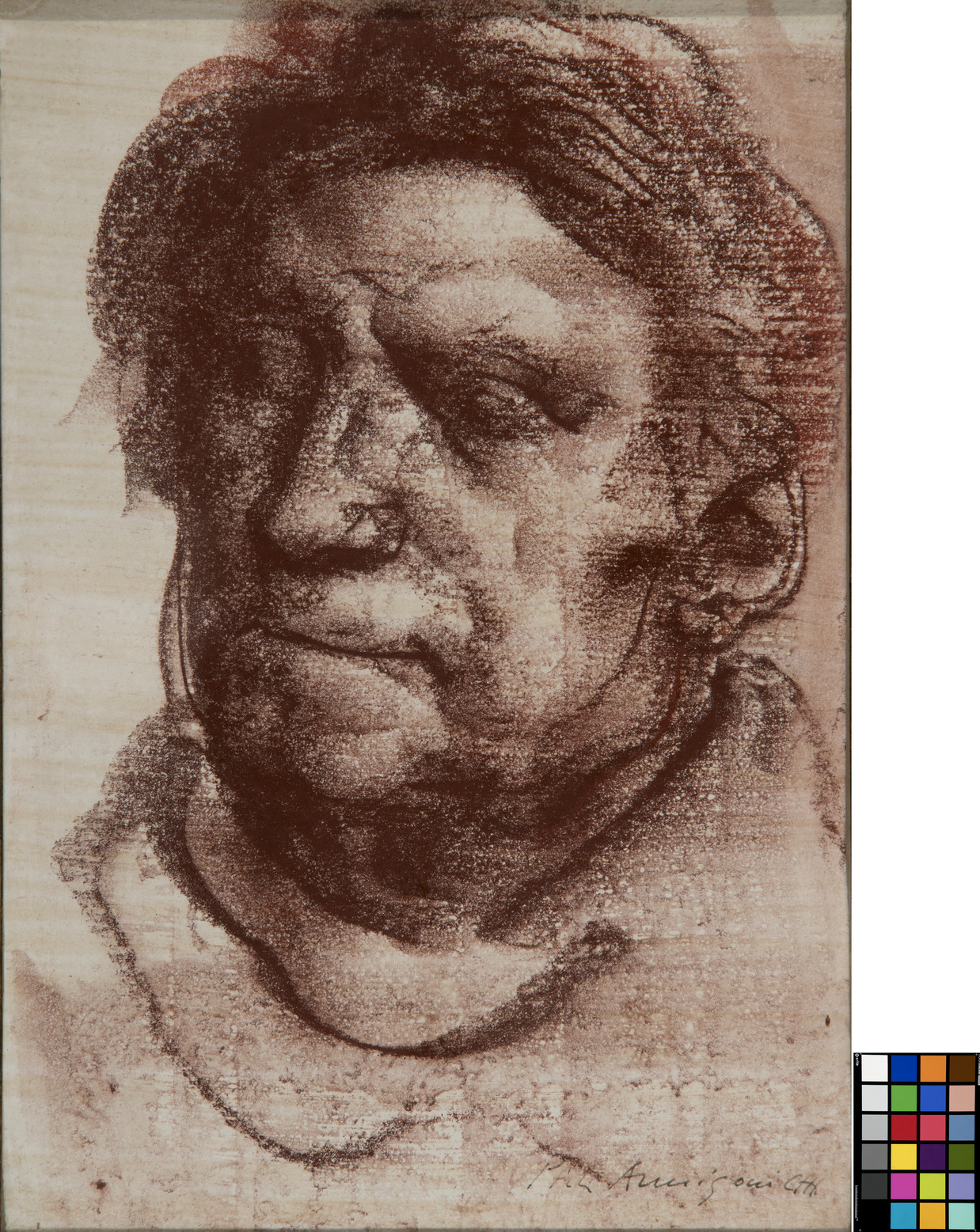 Testa di frate, studio di testa virile (disegno, opera isolata) di Annigoni Pietro (XX)