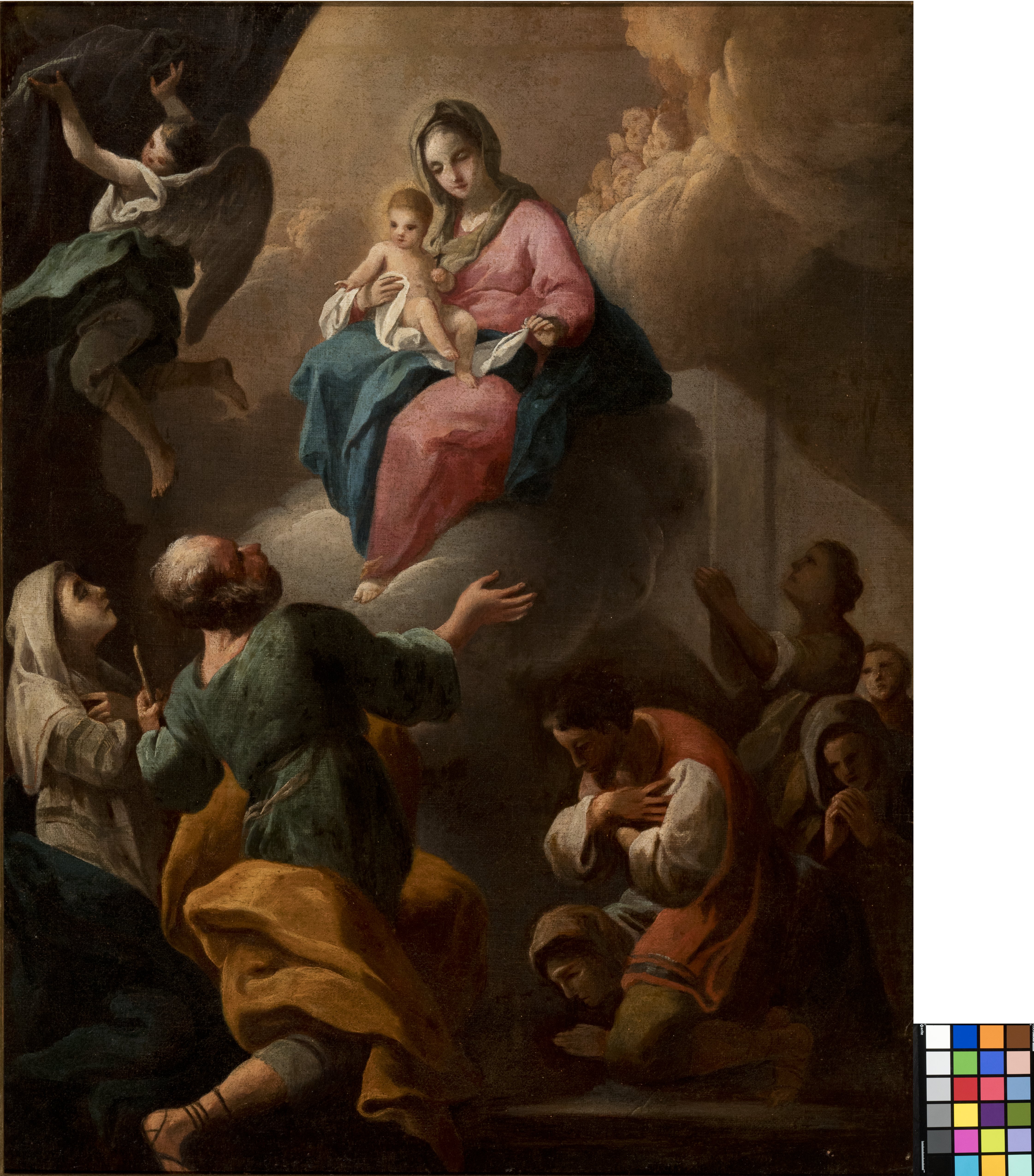 Madonna di Loreto e adoranti (dipinto, opera isolata) di Milani Giuseppe (attribuito) (XVIII)