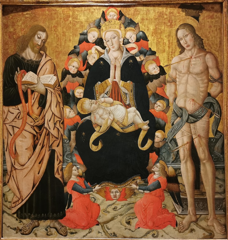 Madonna assunta e santi (dipinto, opera isolata) di Matteo da Gualdo (attribuito) (fine sec. XV)