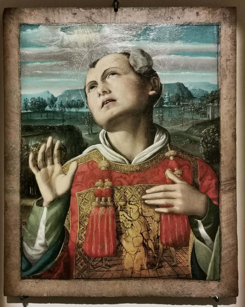 santo Stefano (dipinto, opera isolata) di Signorelli Luca (attribuito) (sec. XVI)