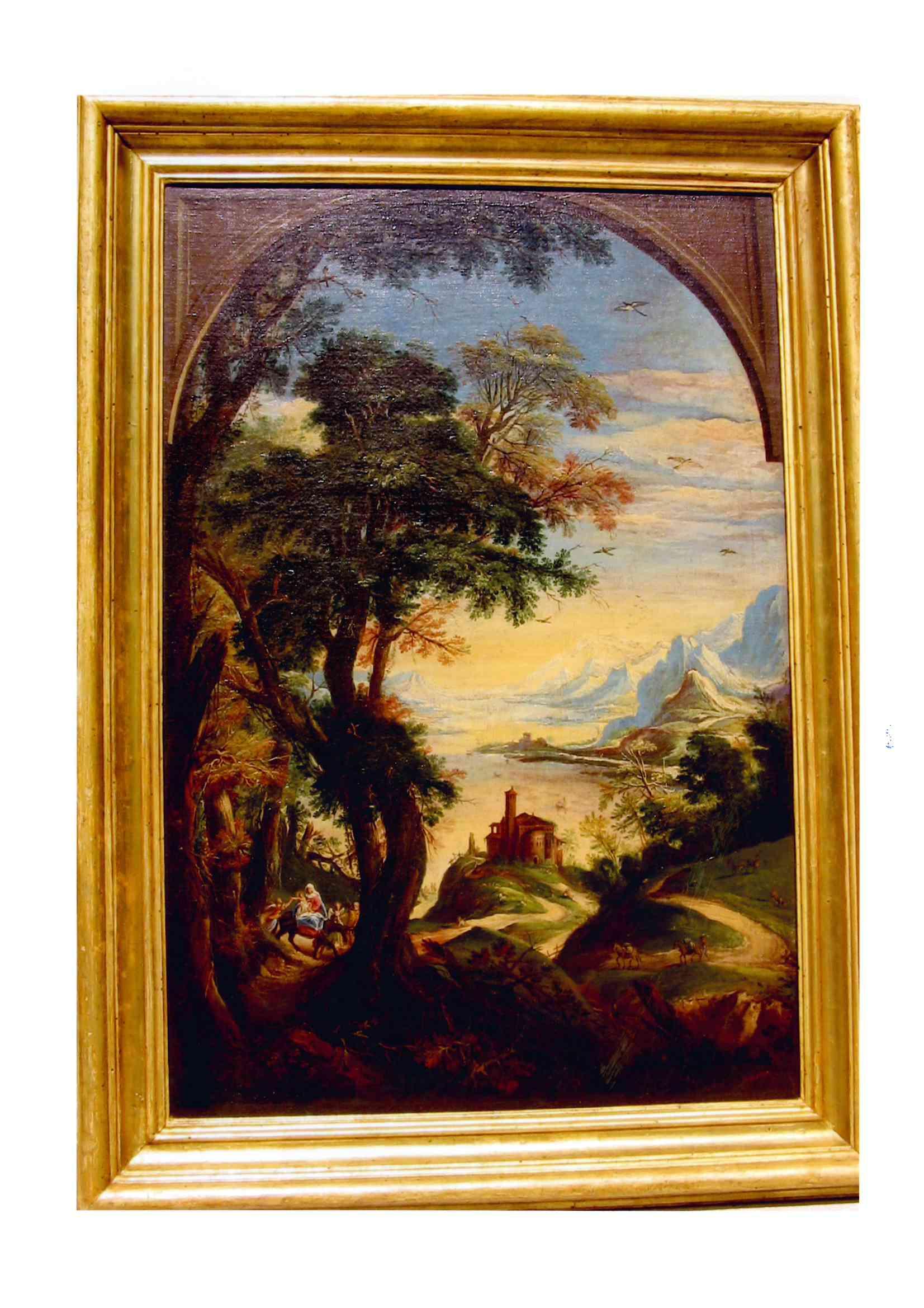 Fuga in Egitto, Fuga in Egitto (dipinto) di Pannini, Giovanni Paolo (primo quarto XVIII)