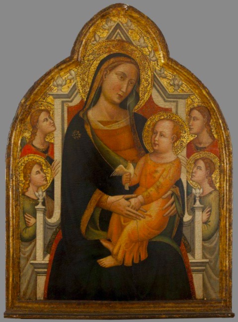 Madonna col Bambino in trono e quattro angeli, Madonna con Bambino (dipinto) di Maestro di San Polo in Chianti (fine/ fine XV)