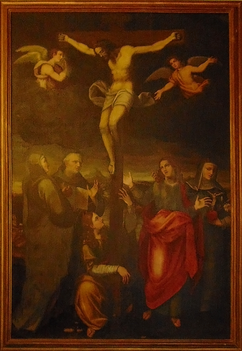 Cristo Crocifisso e santi, Cristo Crocifisso con Santi (dipinto) di Mainardi, Andrea detto Il Chiaveghino (seconda metà XVI)