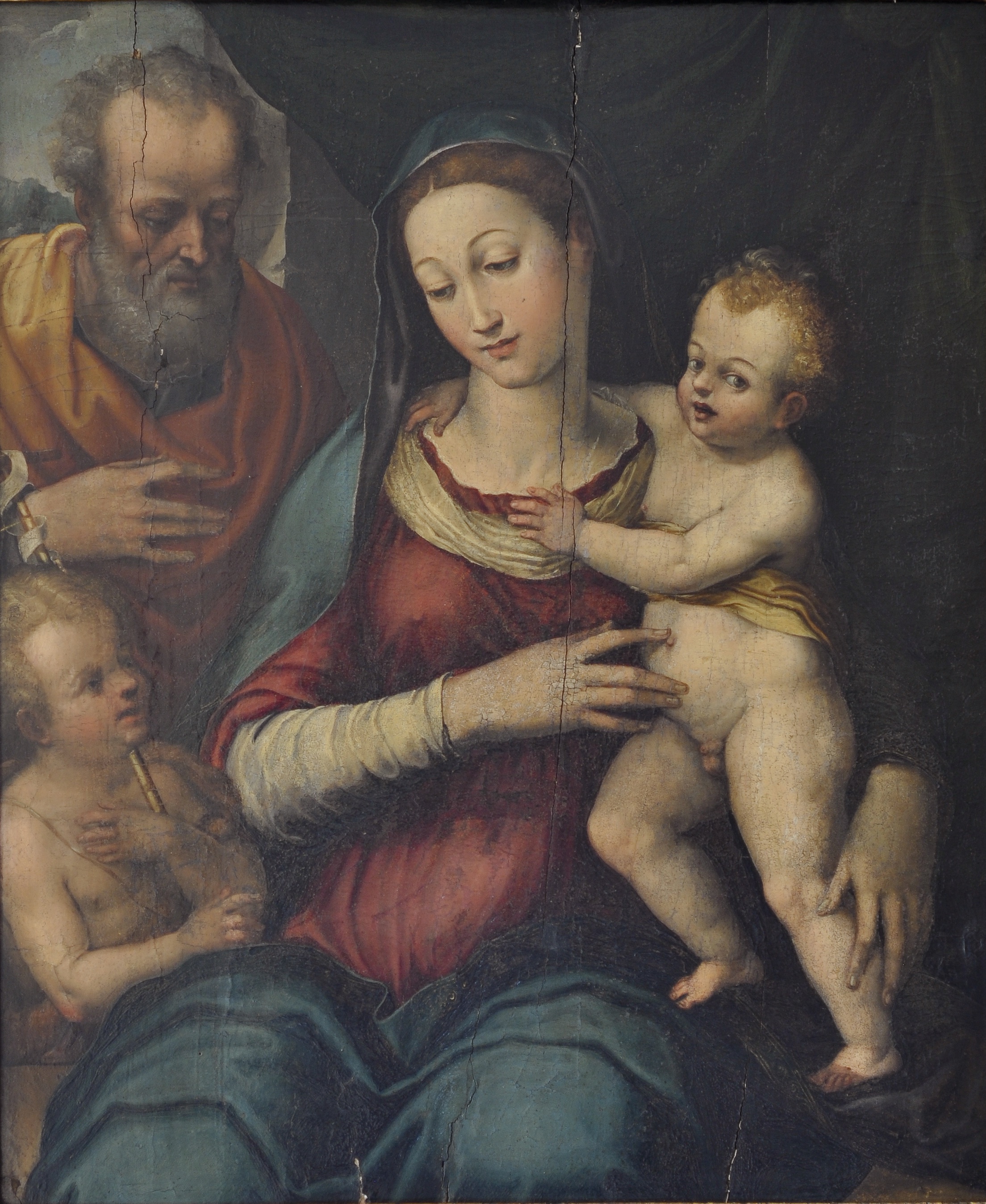 Sacra famiglia con San Giovannino, Sacra famiglia (dipinto) di Longhi, Luca (seconda metà XVI)