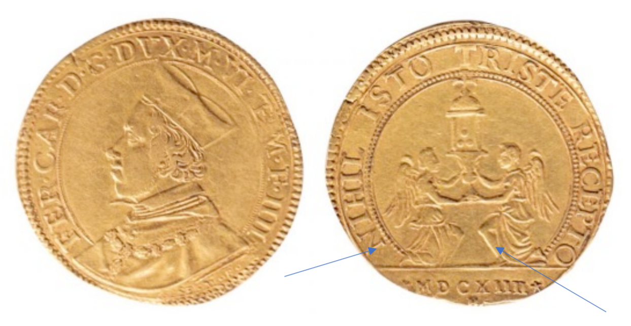 moneta - 2 doppie di Gaspare Mola - Zecca di Mantova (anni dieci SECOLI/ XVII)