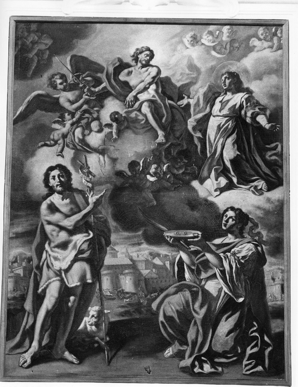 Cristo, la Madonna, Santa Lucia e San Giovanni Battista (dipinto) di Brunetti Ciriaco (attribuito) (sec. XVIII)