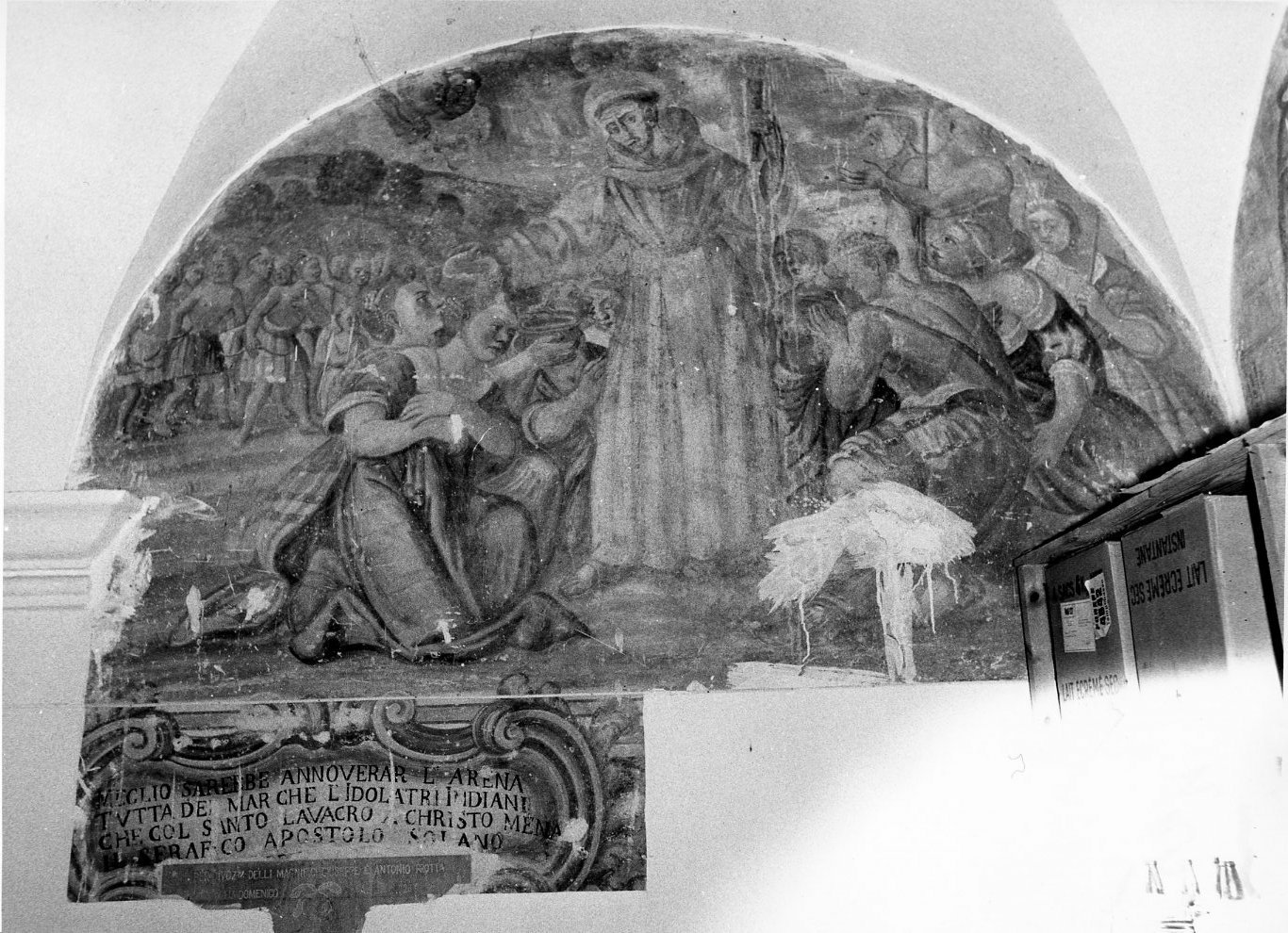 San Francesco Solano battezza gli indiani (dipinto, complesso decorativo) - ambito molisano (sec. XVIII)