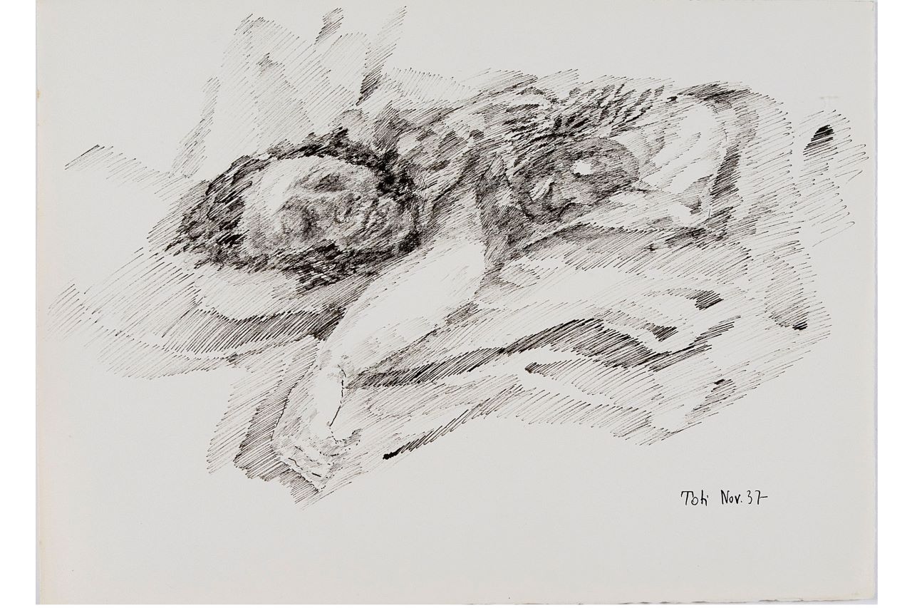 Senza titolo, figura femminile che dorme (disegno, opera isolata) di Scialoja Toti (secondo quarto XX)