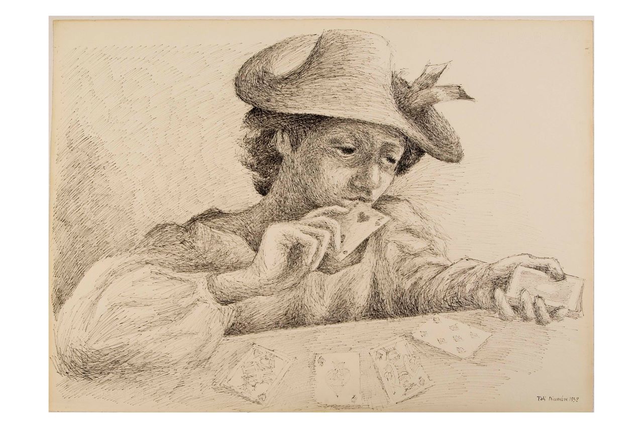 senza titolo, ritratto femminile (disegno, opera isolata) di Scialoja Toti (secondo quarto XX)