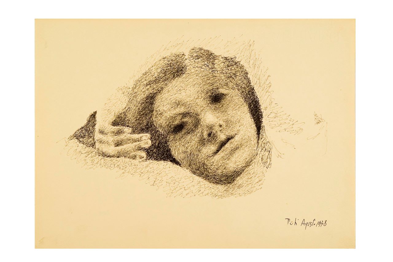 Senza titolo, ritratto femminile (disegno, opera isolata) di Scialoja Toti (secondo quarto XX)