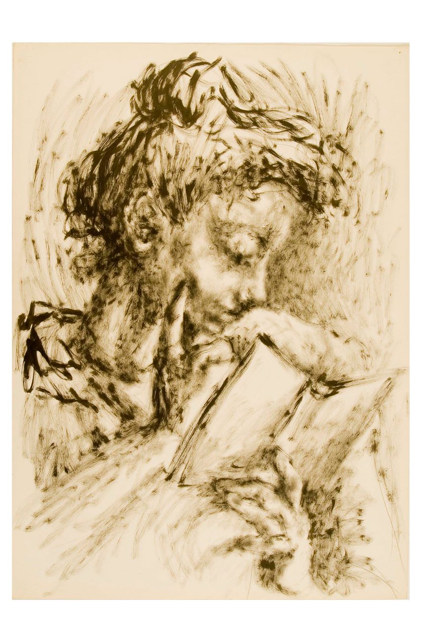 Senza titolo, ritratto femminile (disegno, opera isolata) di Scialoja Toti - ambito italiano (secondo quarto XX)