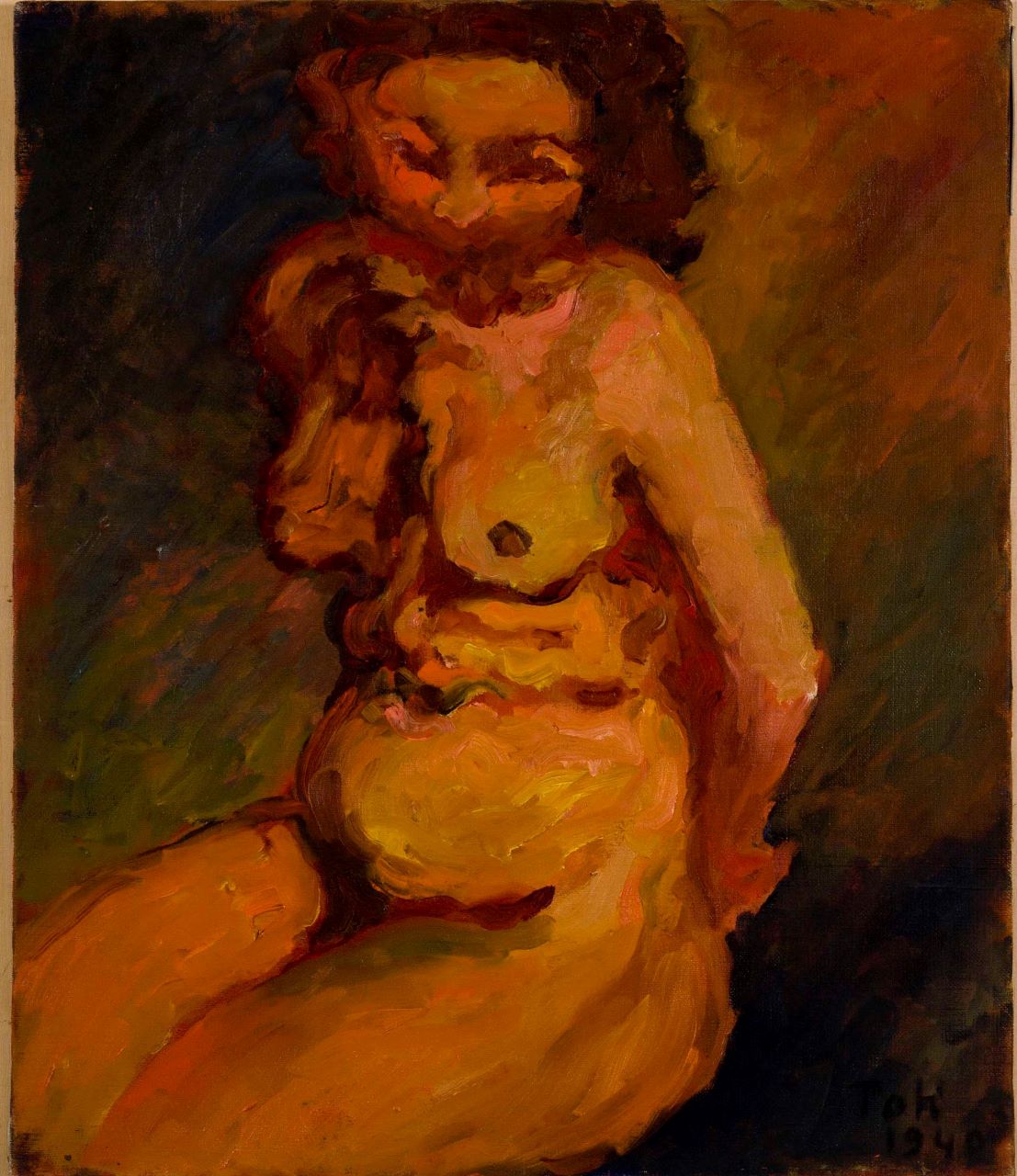 Senza titolo, nudo femminile (dipinto, opera isolata) di Scialoja Toti - ambito italiano (secondo quarto XX)
