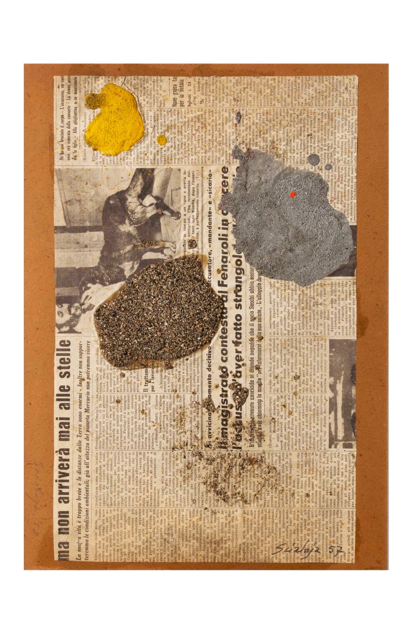 Senza titolo, composizione astratta (dipinto, opera isolata) di Scialoja Toti - ambito italiano (metà XX)