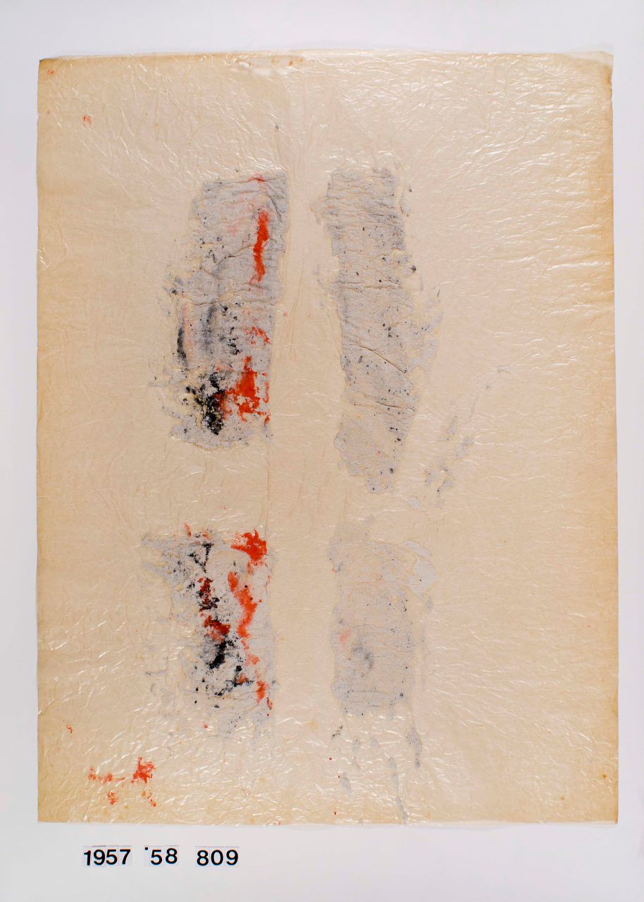 Senza titolo, composizione astratta (dipinto, opera isolata) di Scialoja Toti - ambito italiano (metà XX)