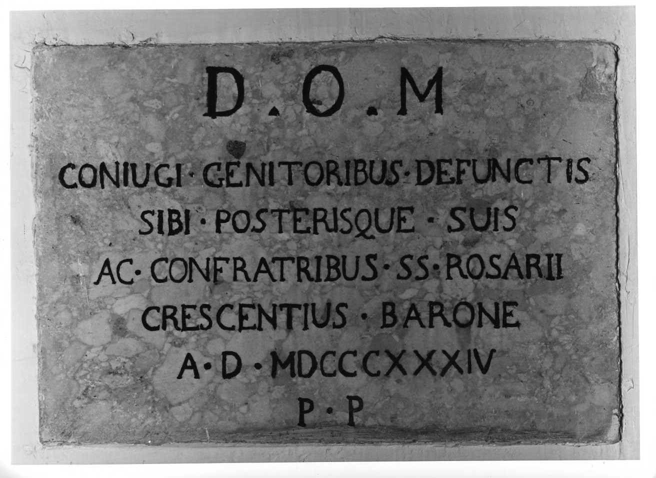 lapide commemorativa - bottega Italia meridionale (sec. XIX)