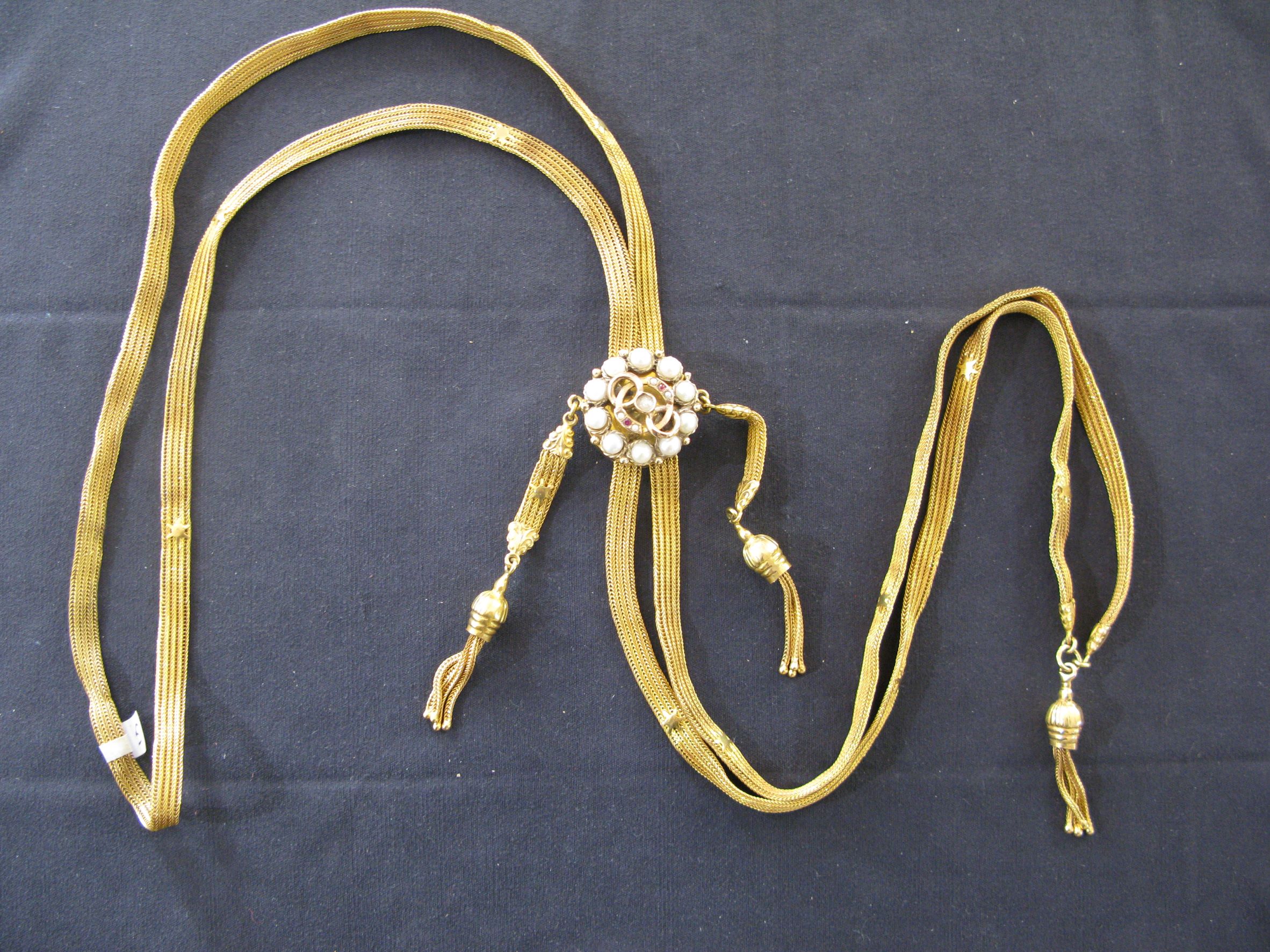 collana - sautoir, opera isolata - bottega Italia meridionale (inizio XX)