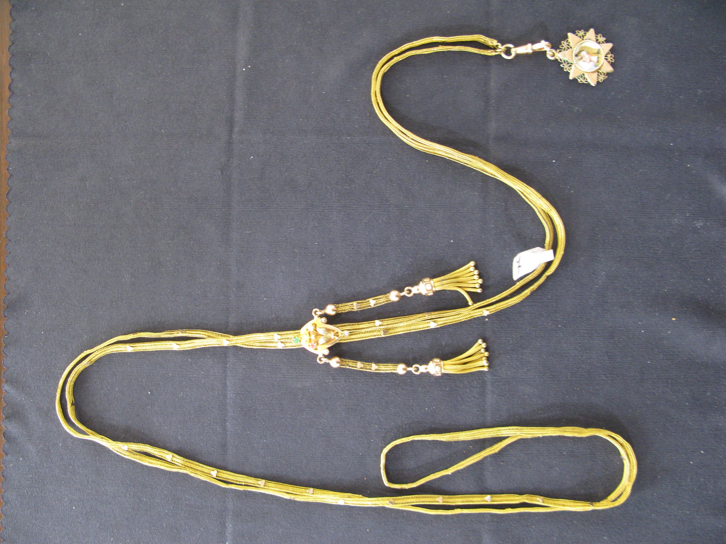 collana - sautoir, opera isolata - bottega Italia meridionale (inizio XX)