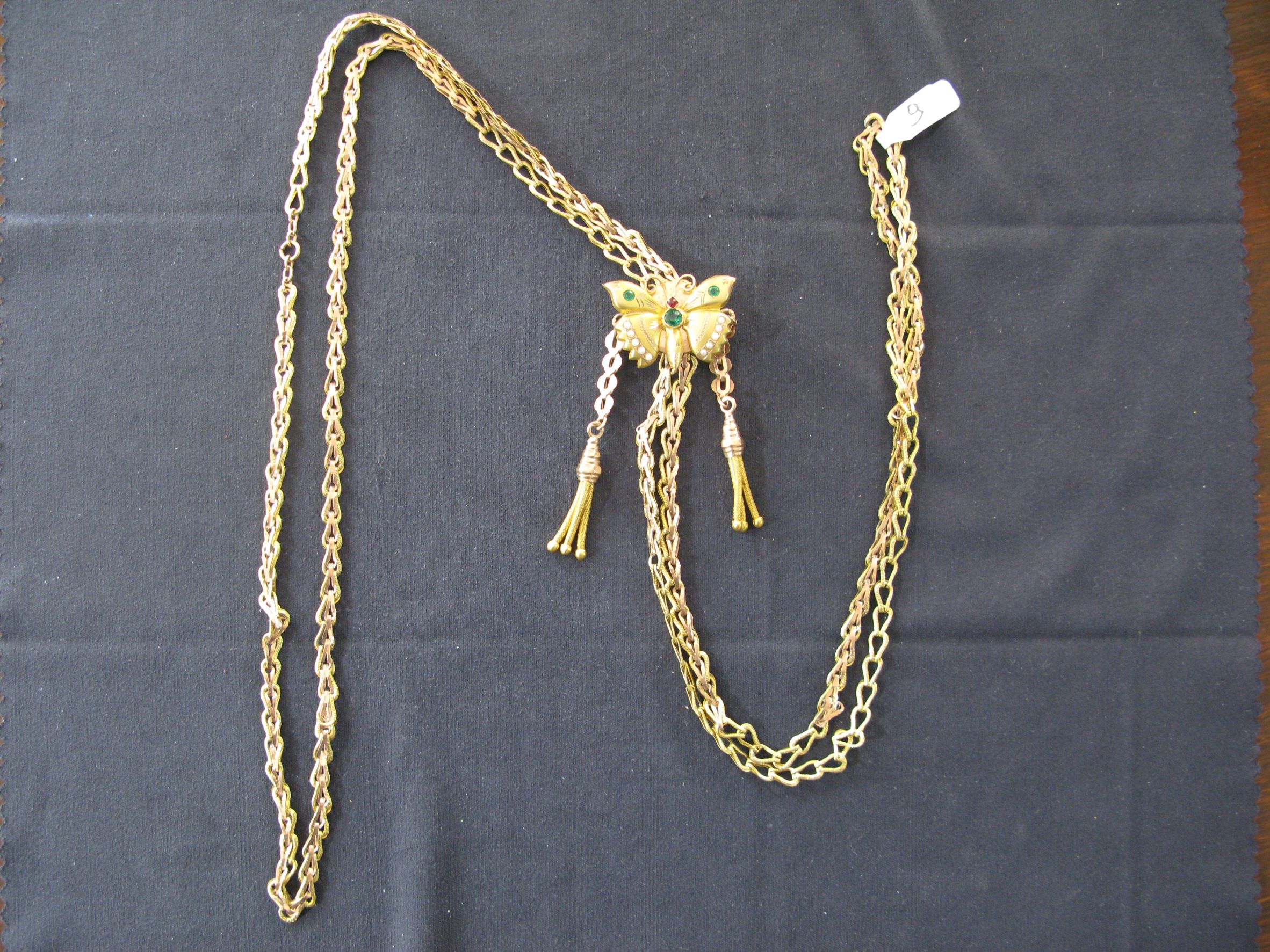 collana - sautoir, opera isolata - bottega Italia meridionale (inizio XX)