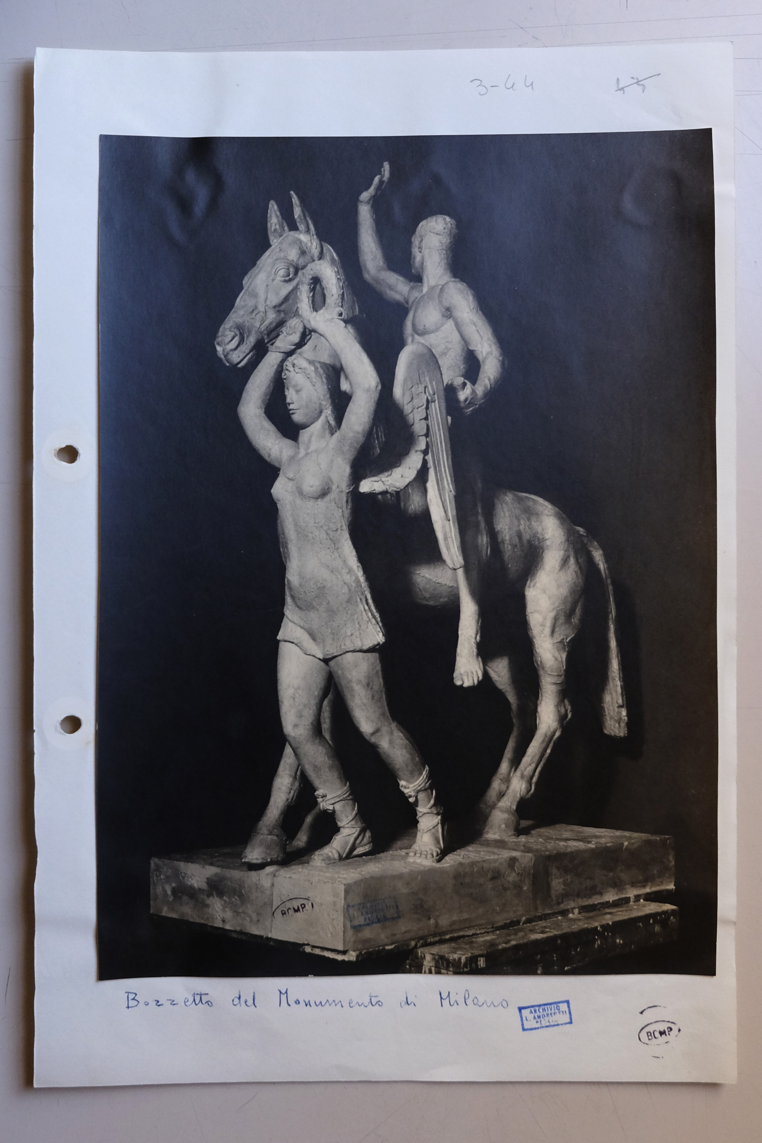 Andreotti, Libero. Monumento ai caduti - Bozzetti (positivo) di Anonimo, Andreotti (secondo quarto XX)