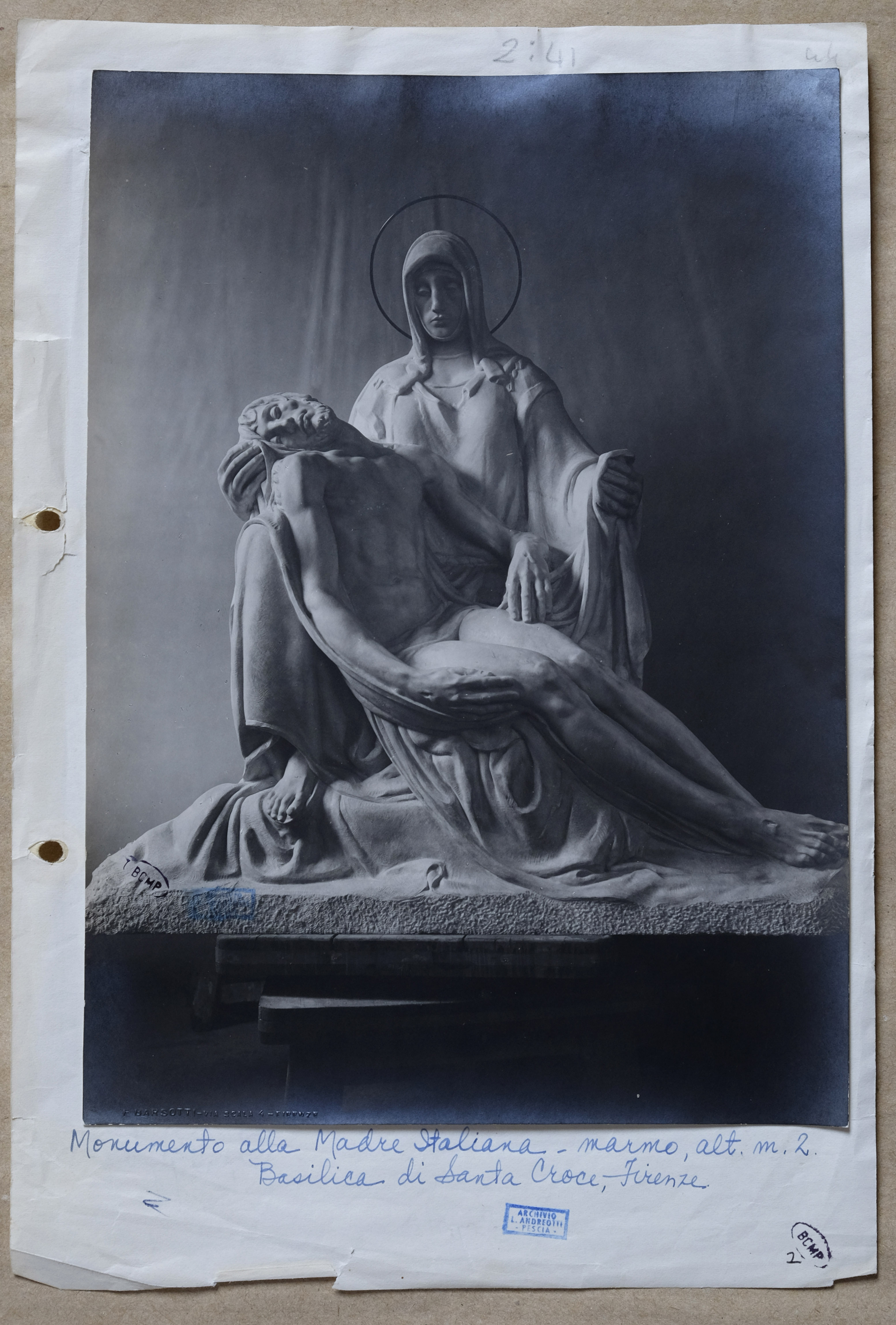 Firenze - Monumento alla Madre Italiana (positivo) di Barsotti Ferdinando, Andreotti (primo quarto XX)