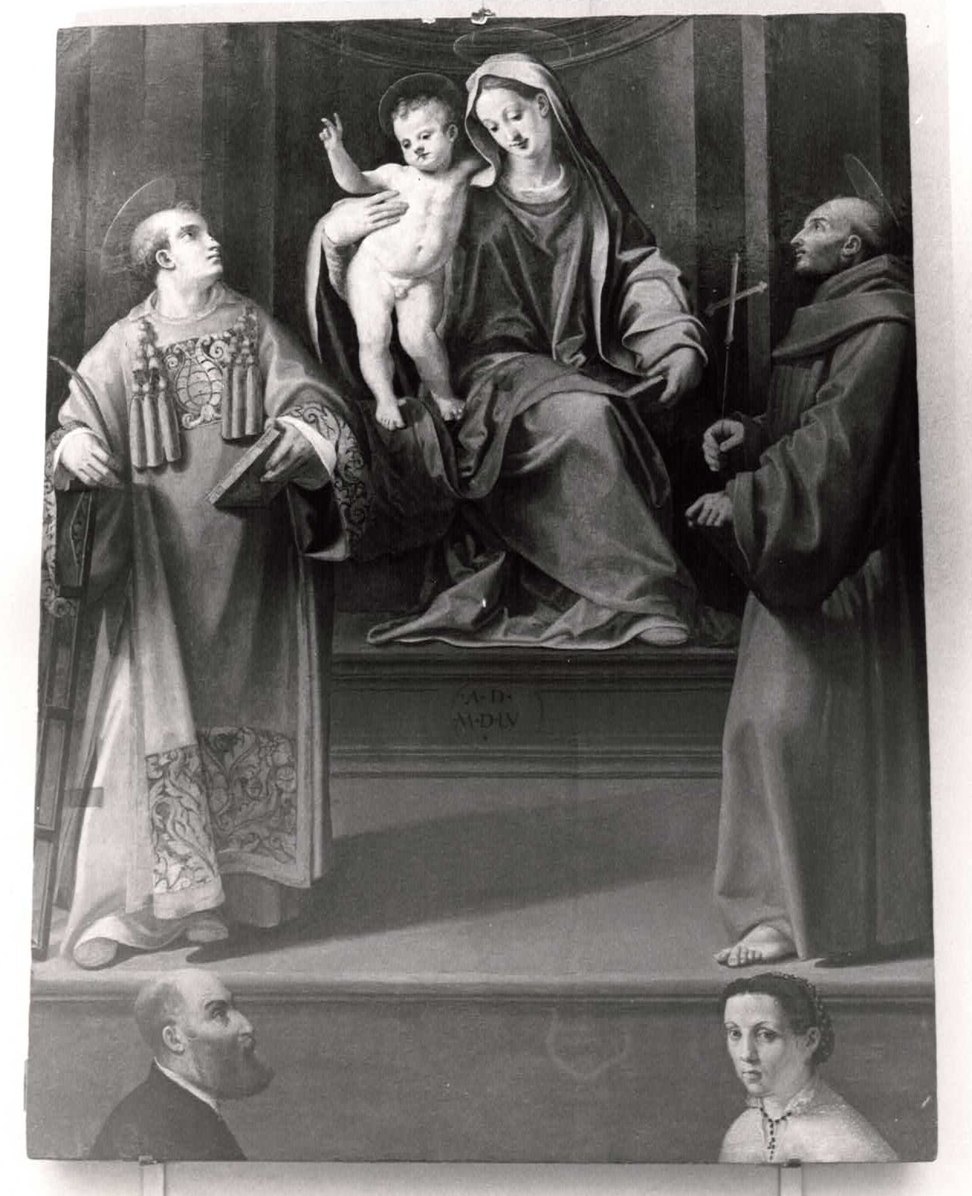 Madonna con il Bambino e Santi e donatori, Madonna con il Bambino e Santi e donatori (dipinto) di Michele di Ridolfo del Ghirlandaio - ambito fiorentino (metà XVI)