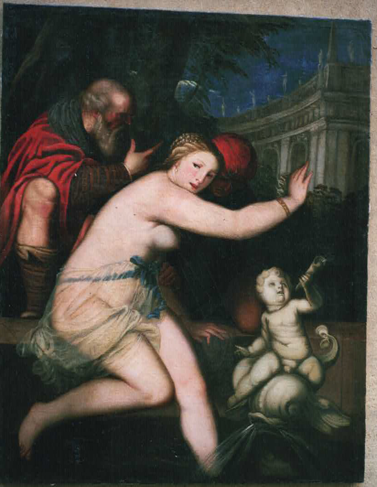 Susanna e i vecchioni, Susanna e i vecchioni (dipinto, opera isolata) di Varotari Alessandro detto Padovanino - ambito veneziano (primo quarto XVII)