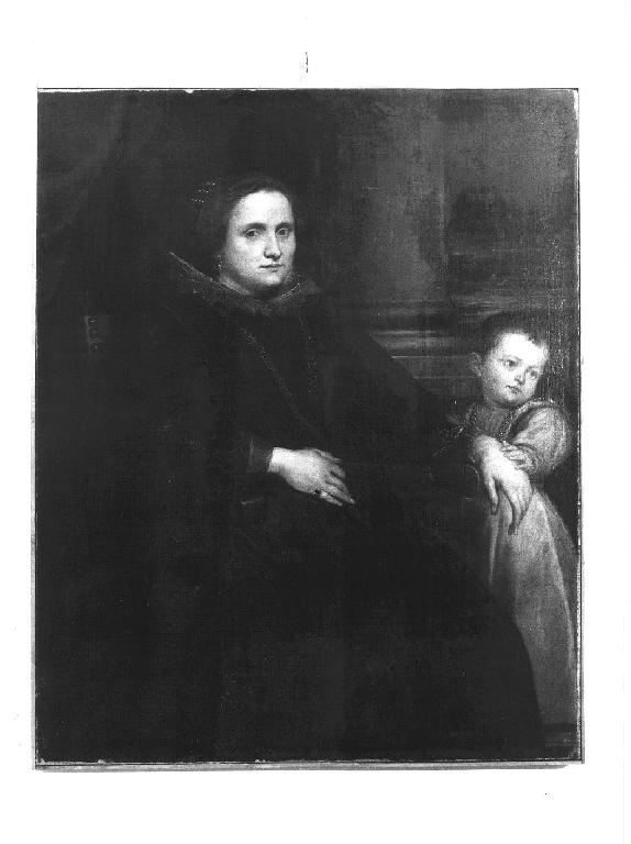 Ritratto di gentildonna genovese con bambino (dipinto) di Van Dyck Antoon (sec. XVII)