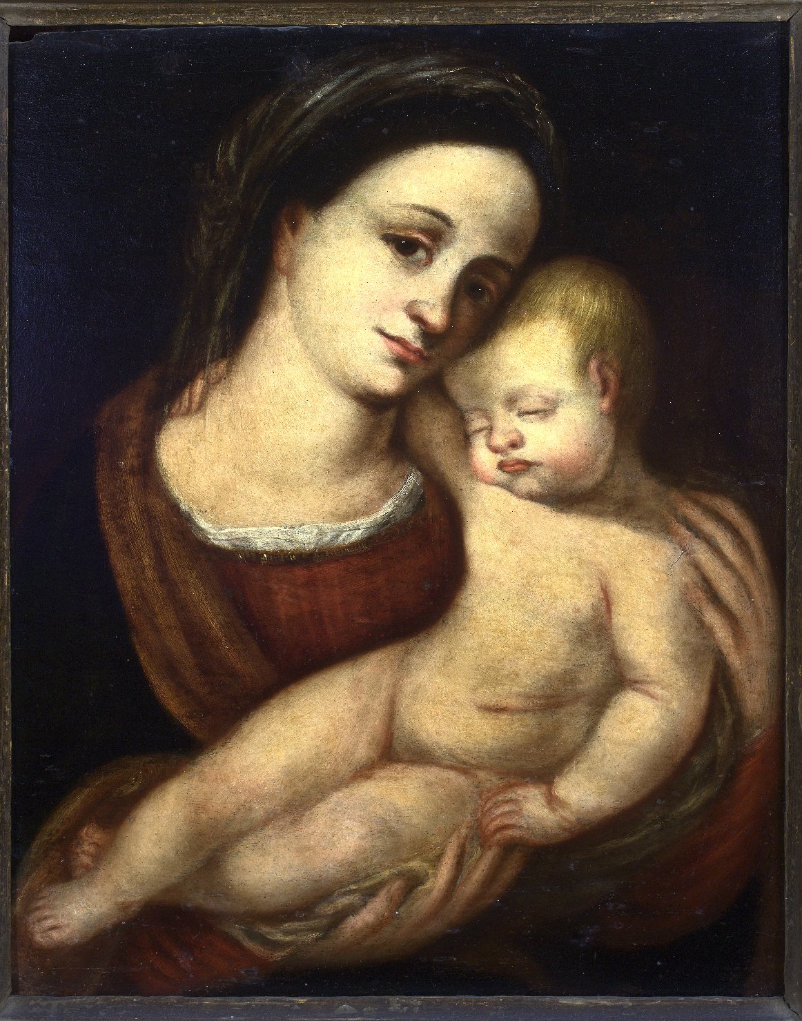 Madonna con Bambino (dipinto, opera isolata) - ambito ligure (fine/ inizio XVI/ XVII)