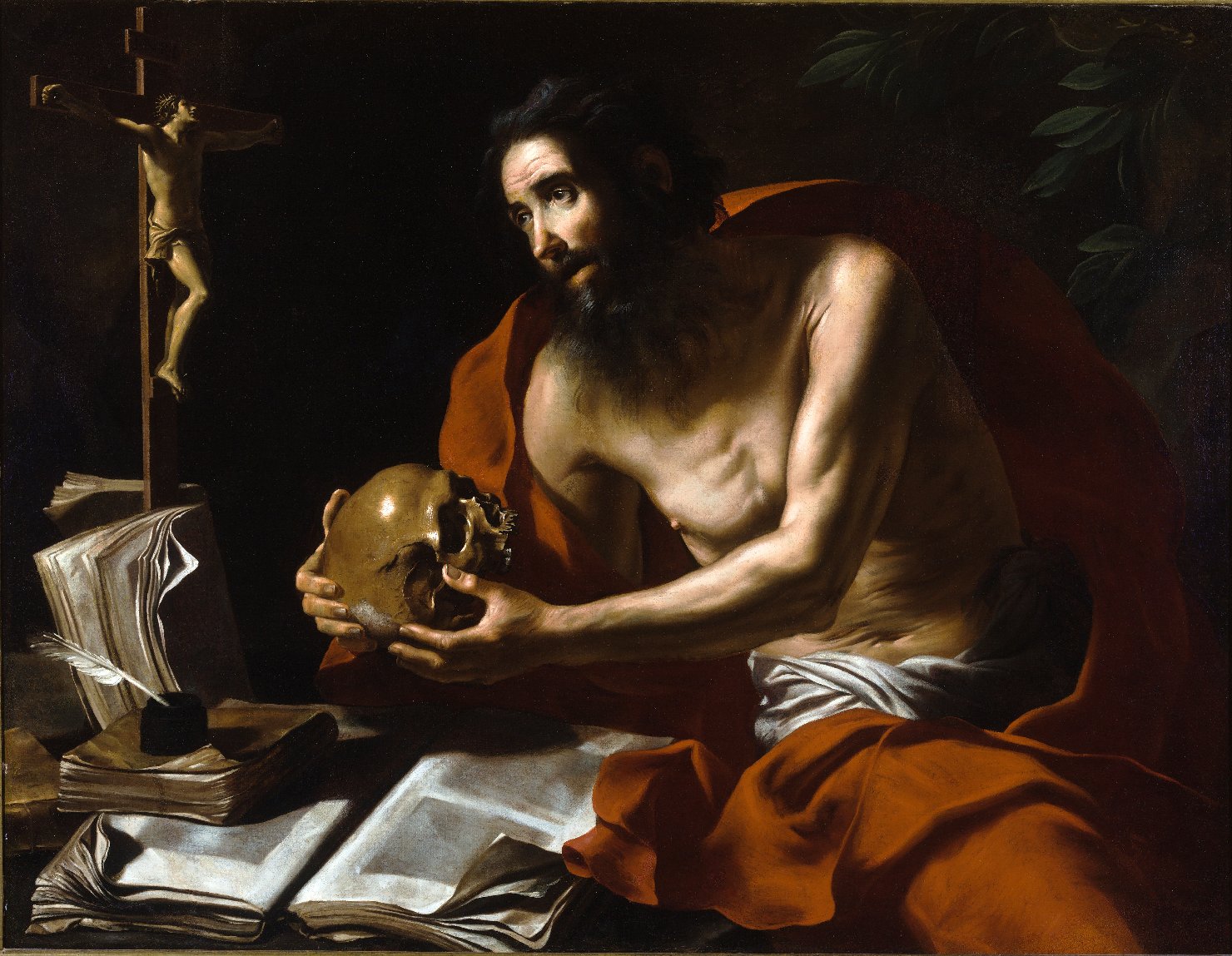 San Girolamo in meditazione (dipinto) - ambito romano (secondo quarto sec. XVII)